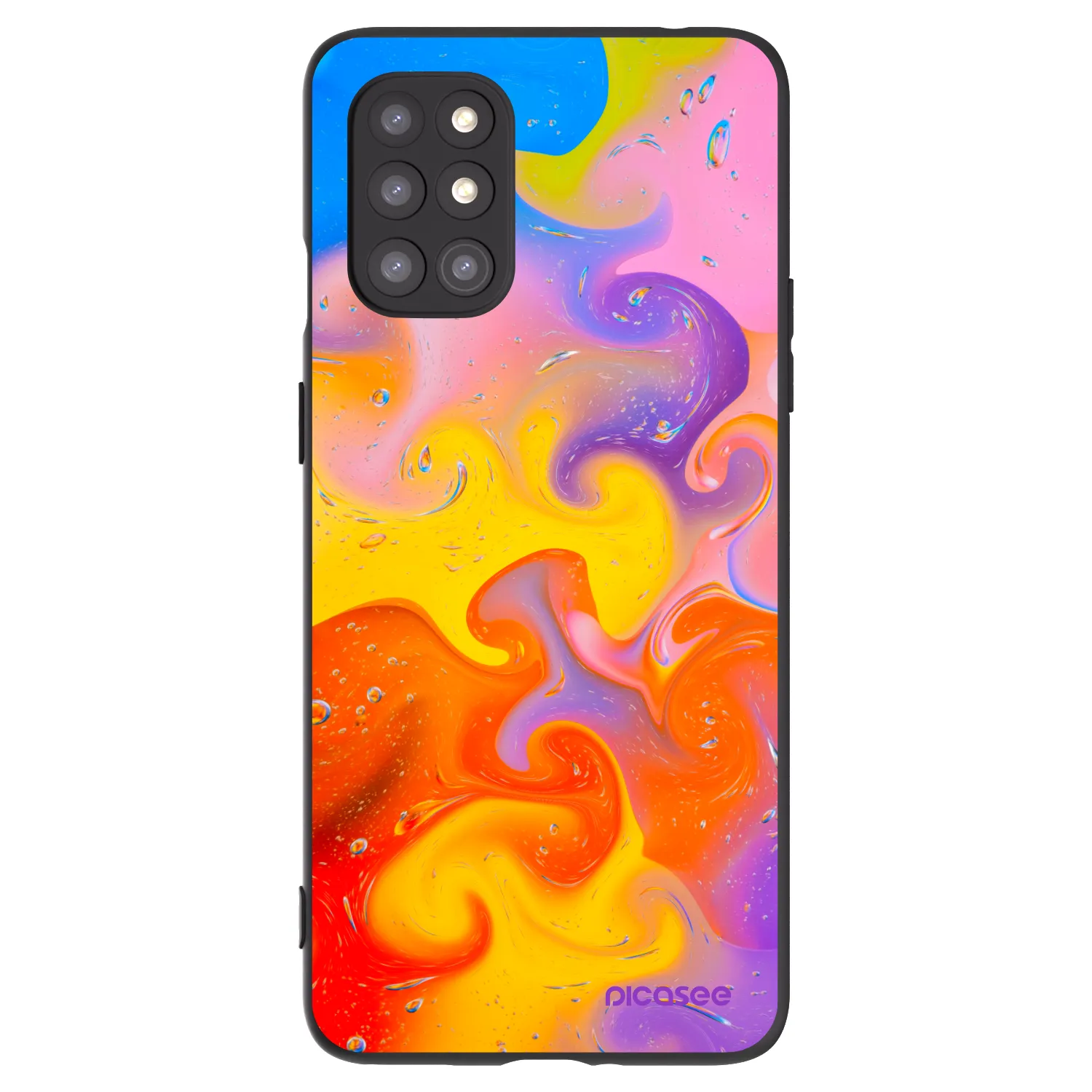 Picasee silikónový čierny obal pre OnePlus 8T - Bubbles