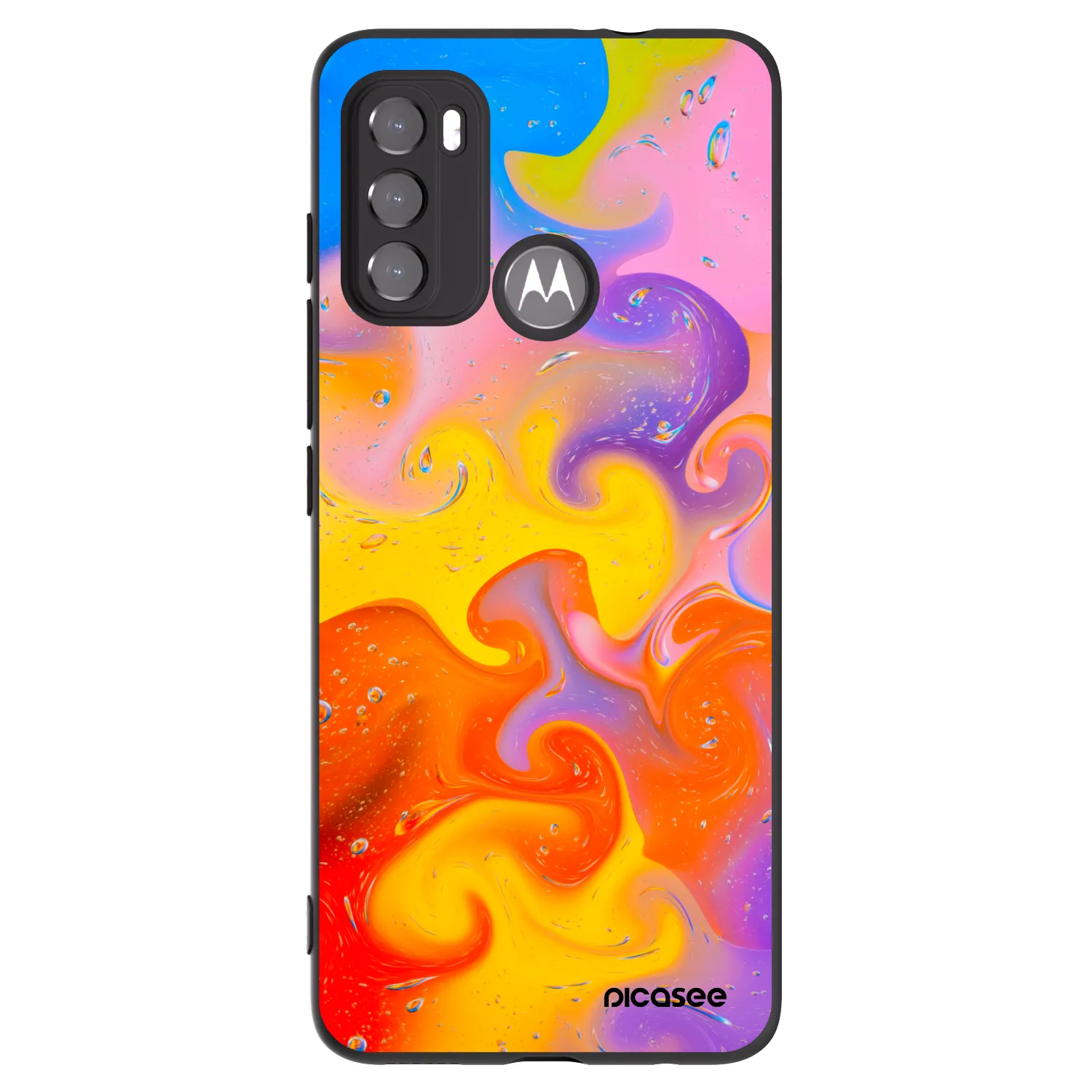 Picasee silikónový čierny obal pre Motorola Moto G60 - Bubbles