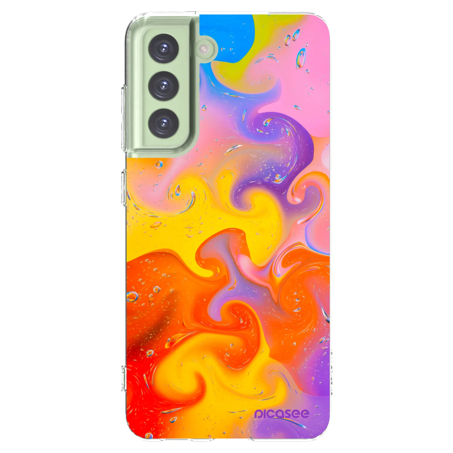 Picasee silikónový prehľadný obal pre Samsung Galaxy S21 FE 5G - Bubbles