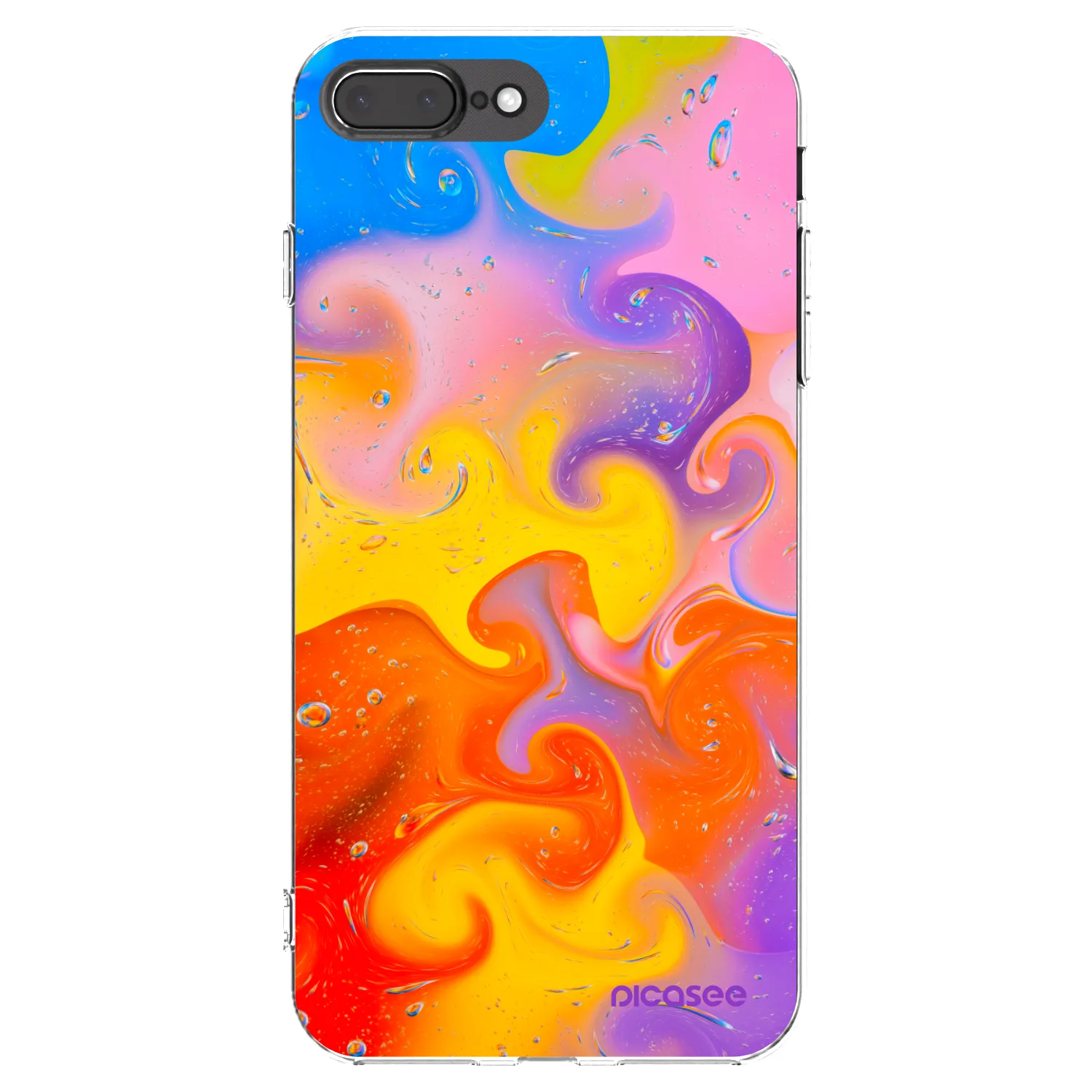 Picasee silikónový prehľadný obal pre Apple iPhone 7 Plus - Bubbles