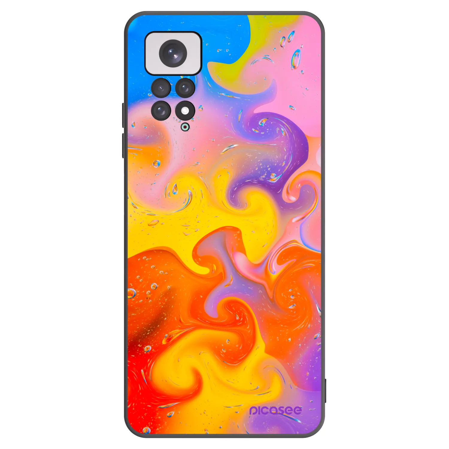 Picasee silikónový čierny obal pre Xiaomi Redmi Note 11 - Bubbles