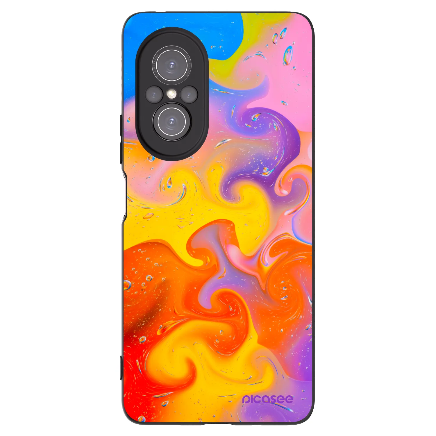 Picasee silikónový čierny obal pre Huawei Nova 9 SE - Bubbles