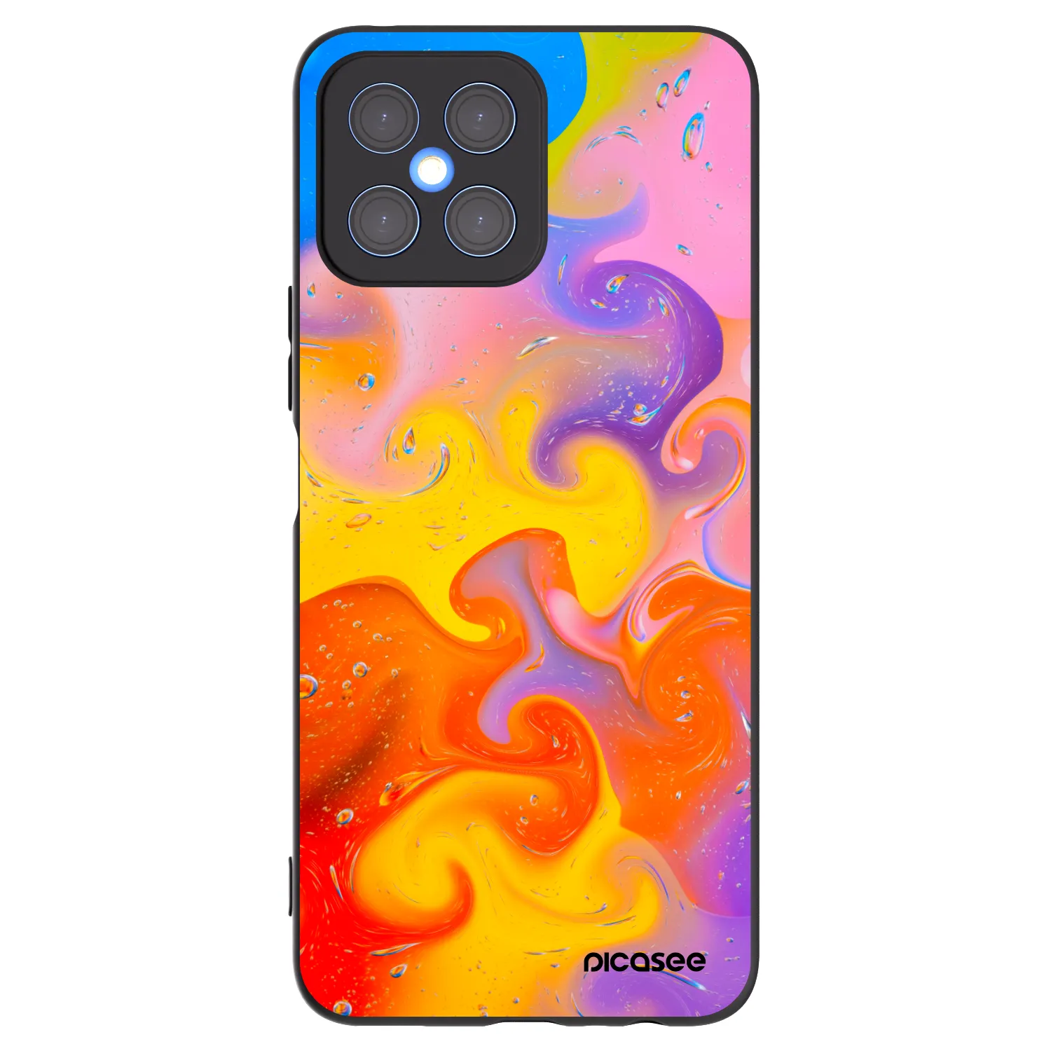 Picasee silikónový čierny obal pre Honor X8 4G - Bubbles