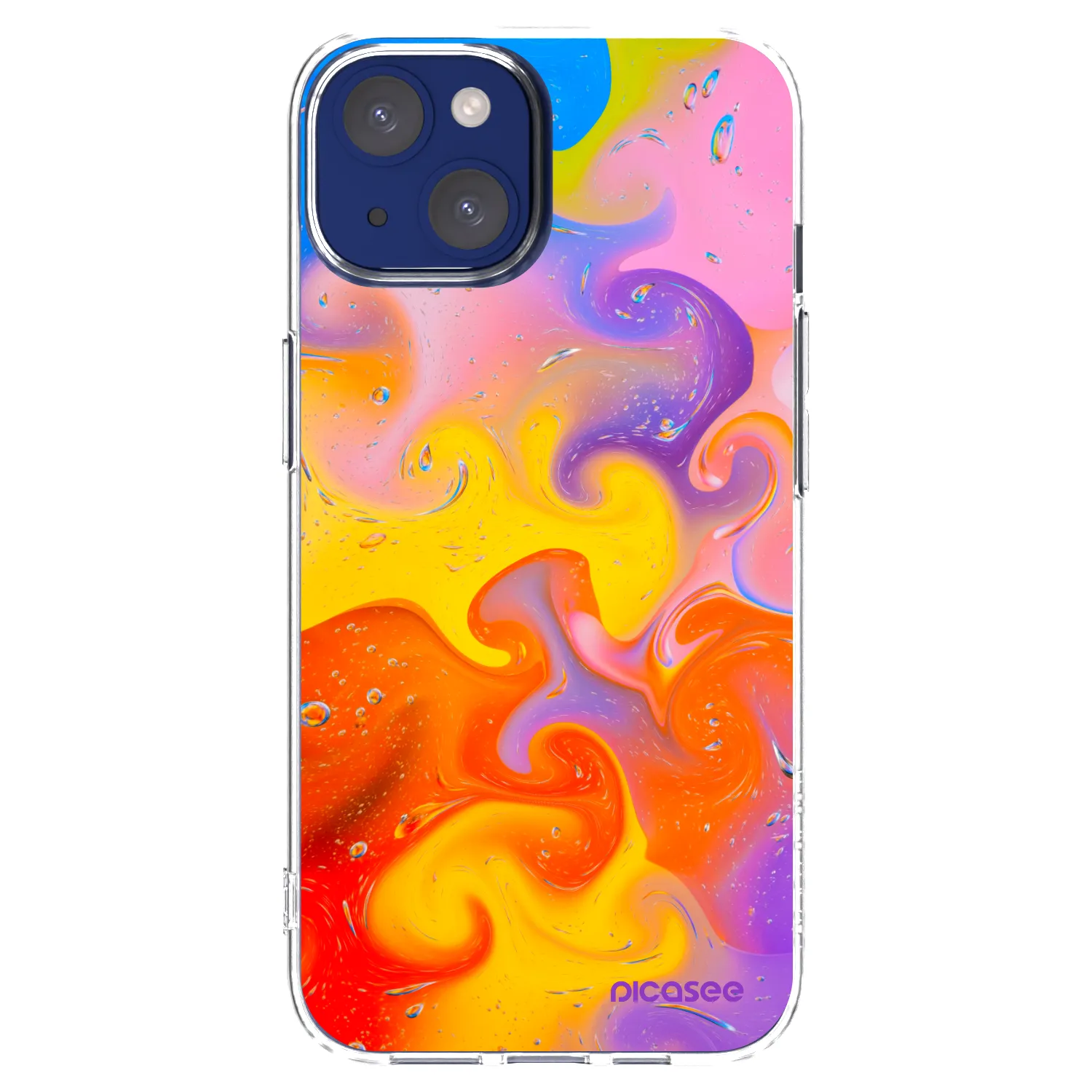 Silikónový prehľadný obal pre Apple iPhone 14 - Bubbles