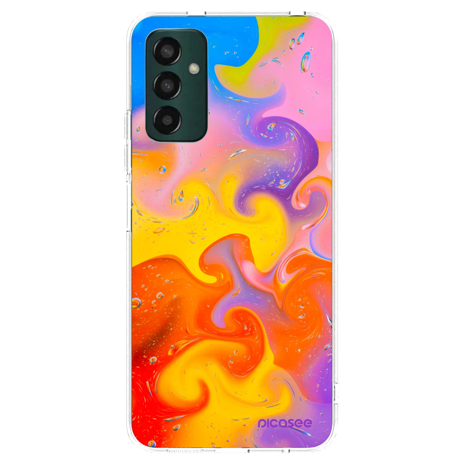 Picasee silikónový prehľadný obal pre Samsung Galaxy M13 M135F - Bubbles