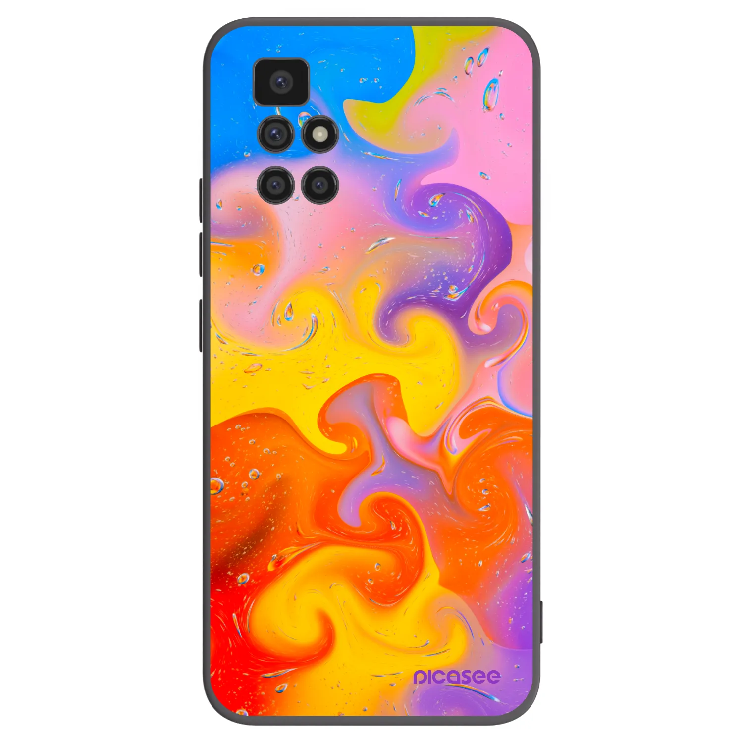 Picasee silikónový čierny obal pre Xiaomi Redmi 10 (2022) - Bubbles