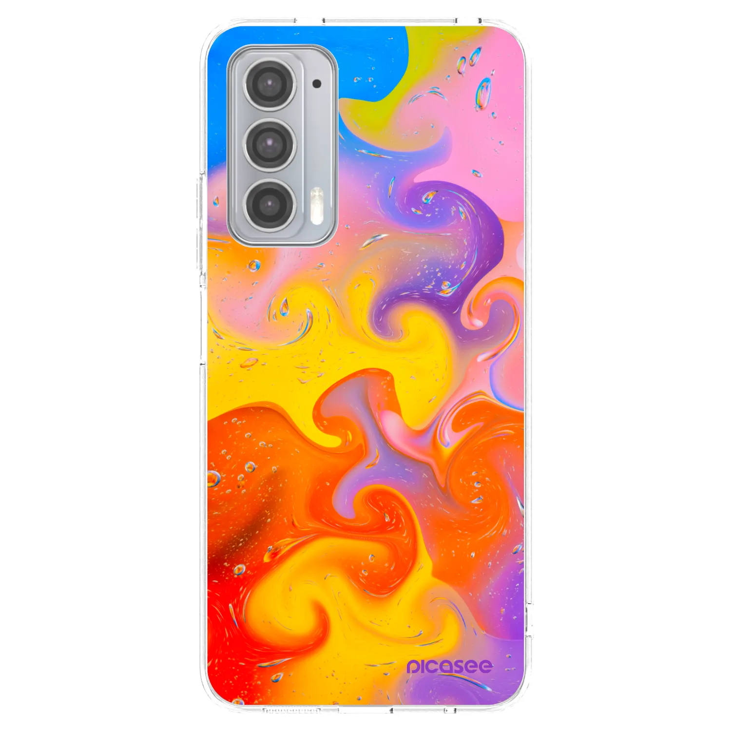 Picasee silikónový prehľadný obal pre Motorola Edge 20 - Bubbles