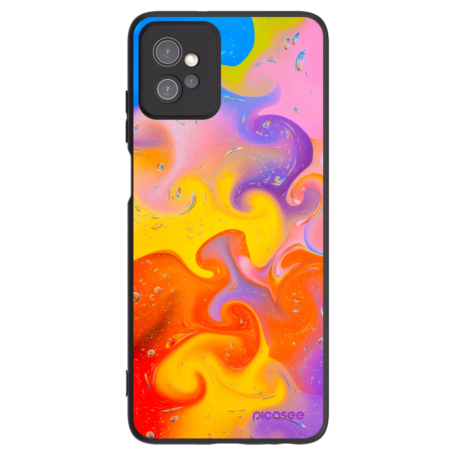 Picasee silikónový čierny obal pre Motorola Moto G32 - Bubbles