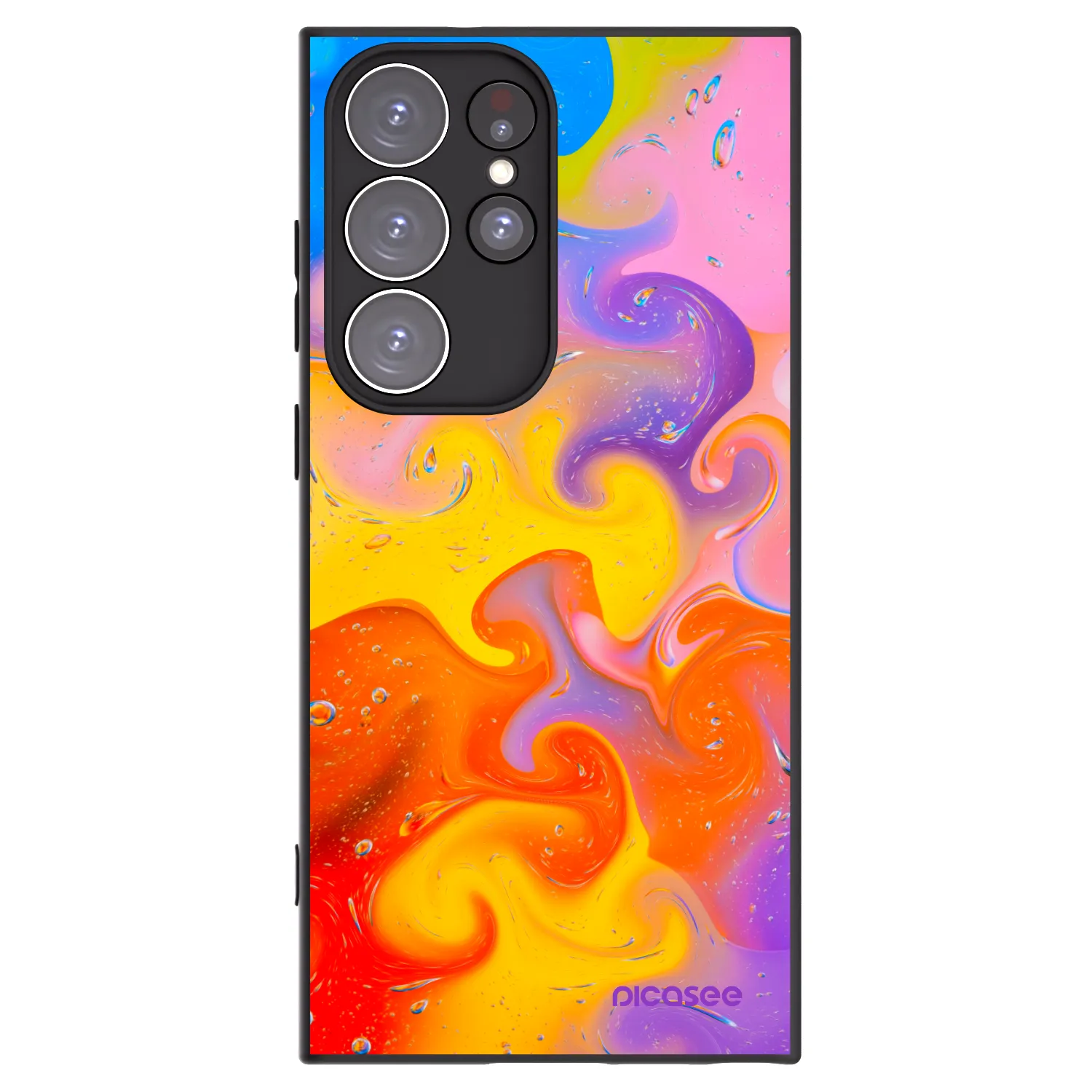Picasee silikónový čierny obal pre Samsung Galaxy S23 Ultra 5G - Bubbles