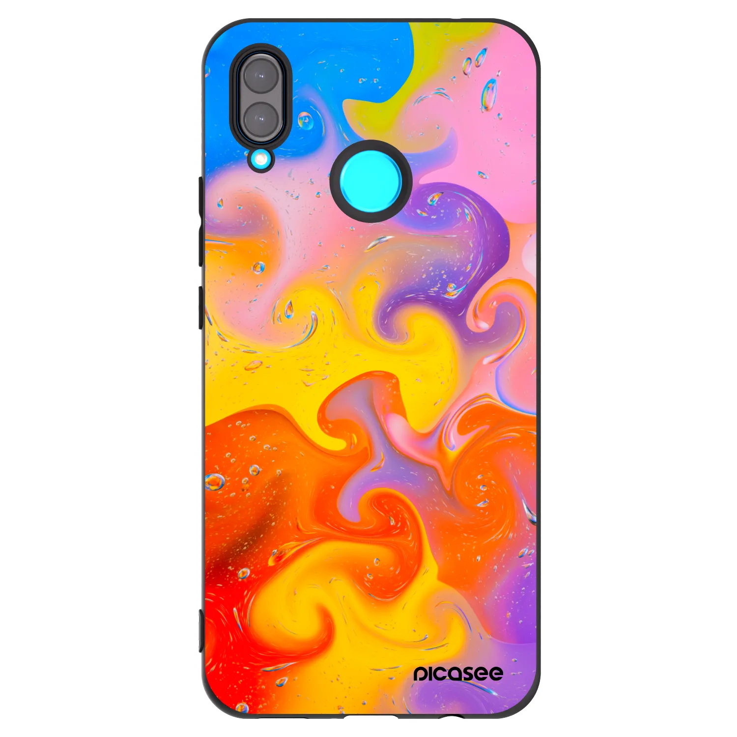 Picasee silikónový čierny obal pre Huawei Nova 3 - Bubbles