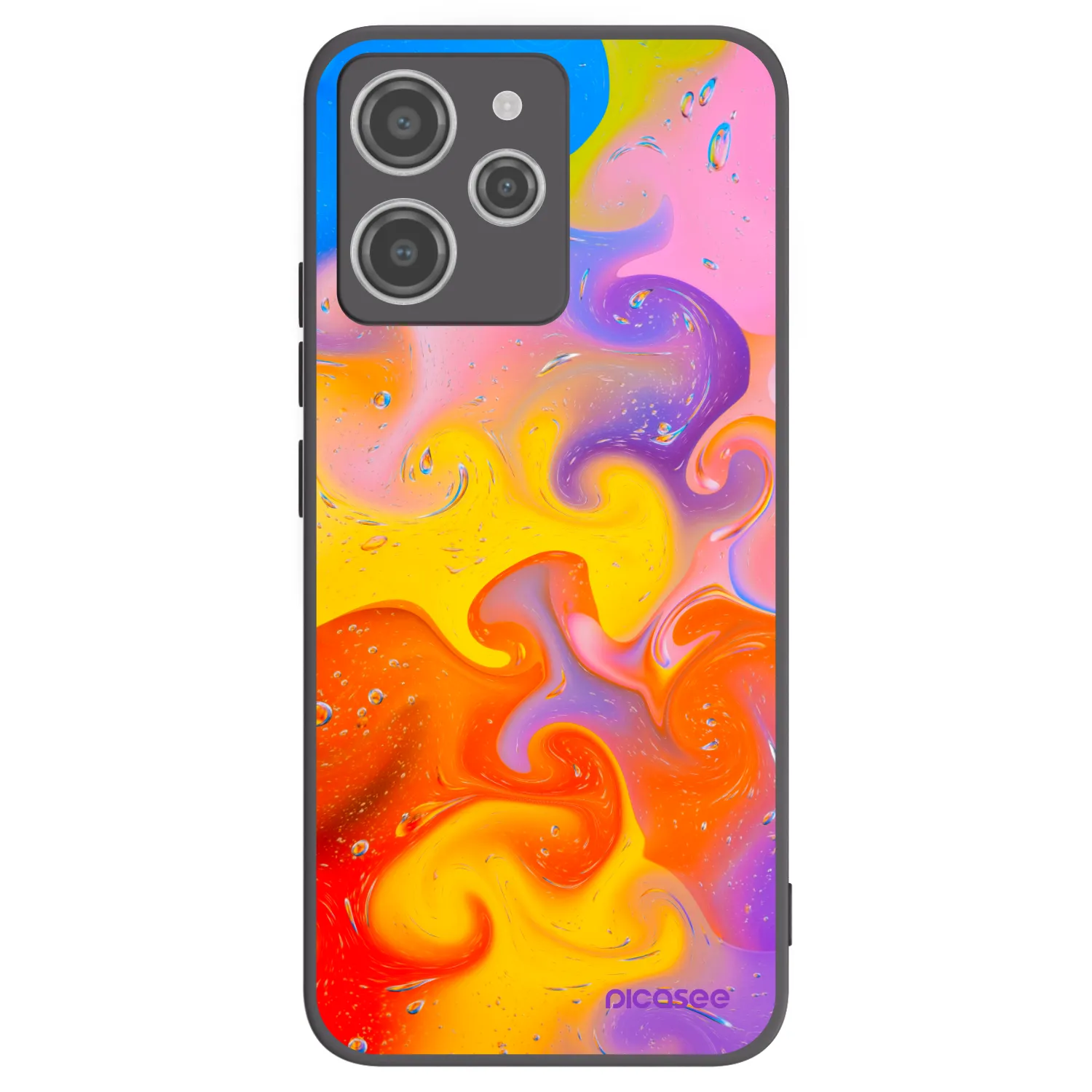 Silikónový čierny obal pre Xiaomi Redmi 12 4G - Bubbles