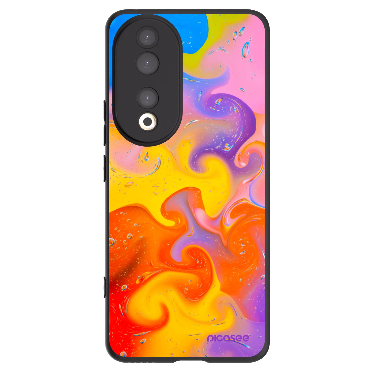 Picasee silikónový čierny obal pre Honor 90 5G - Bubbles