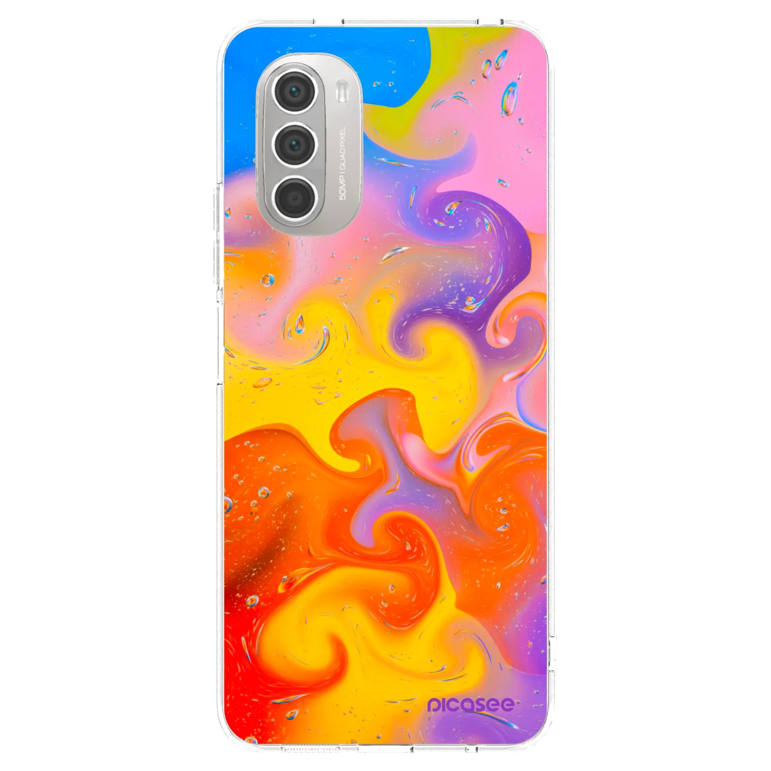 Picasee silikónový prehľadný obal pre Motorola Moto G51 - Bubbles