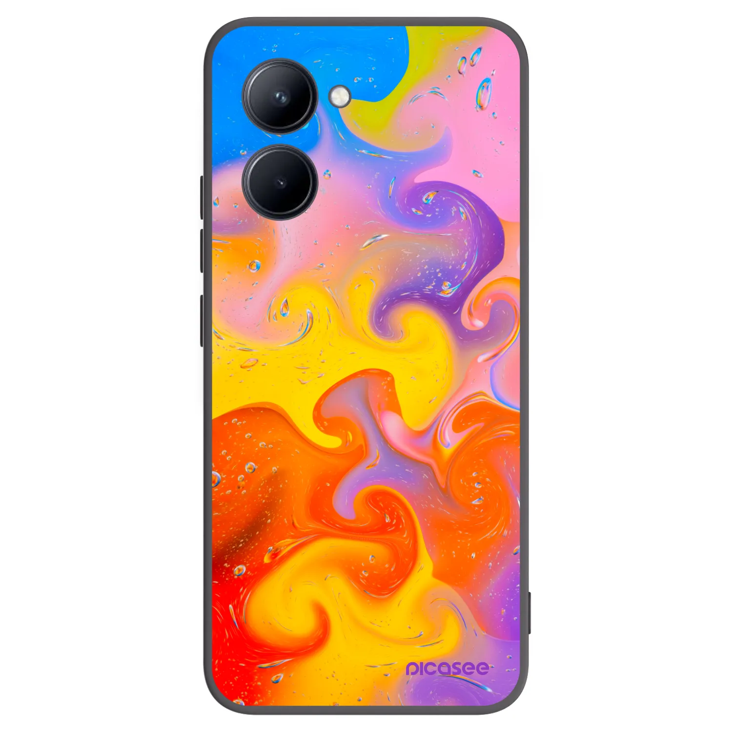 Picasee silikónový čierny obal pre Realme C33 (2023) - Bubbles