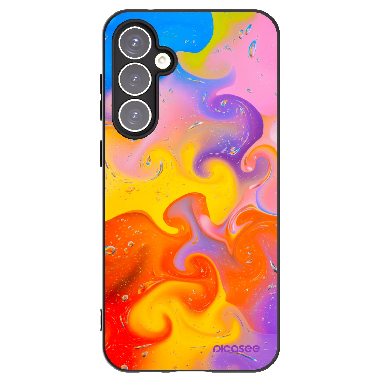 Picasee silikónový čierny obal pre Samsung Galaxy S23 FE S711B - Bubbles