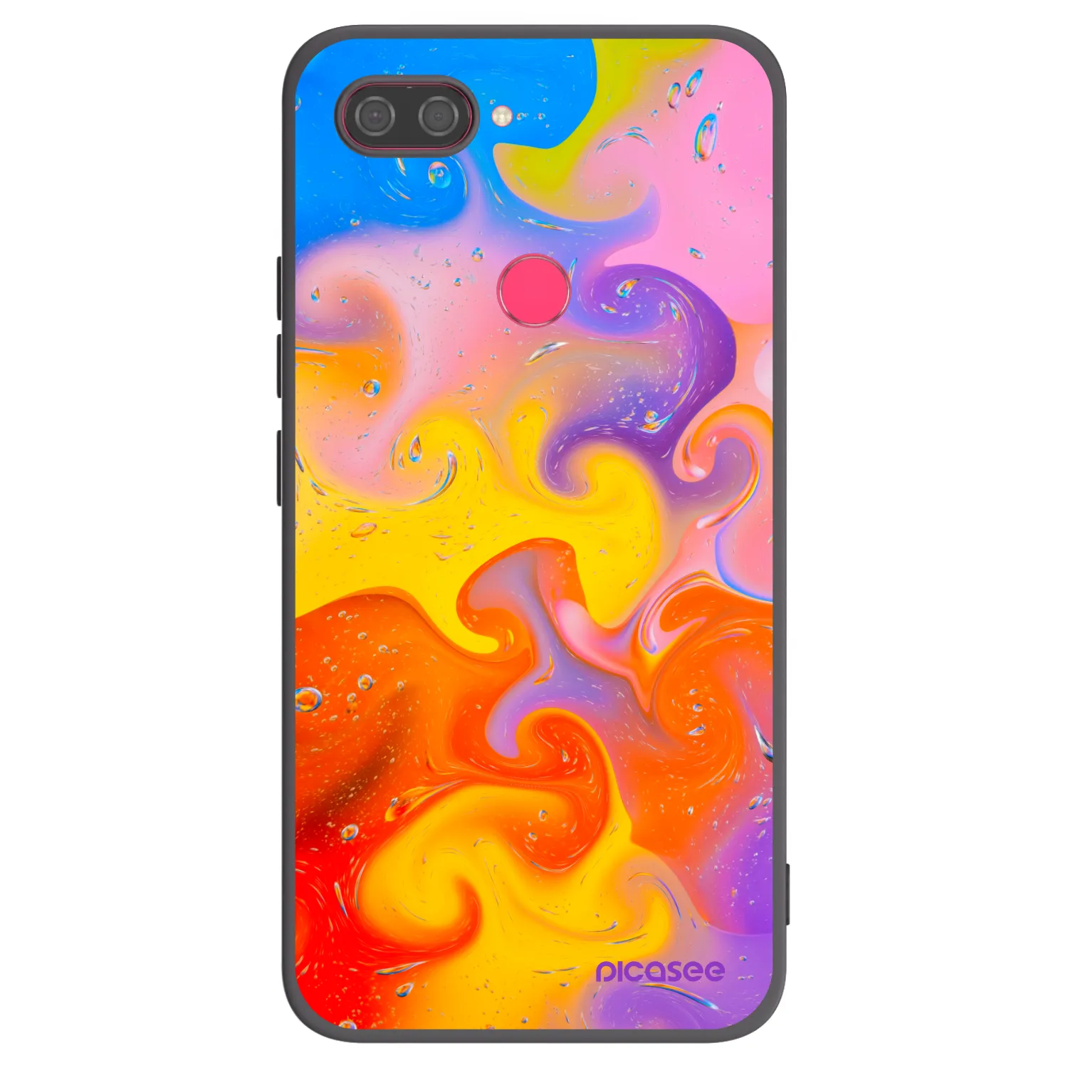 Picasee silikónový čierny obal pre Xiaomi Mi 8 Lite - Bubbles