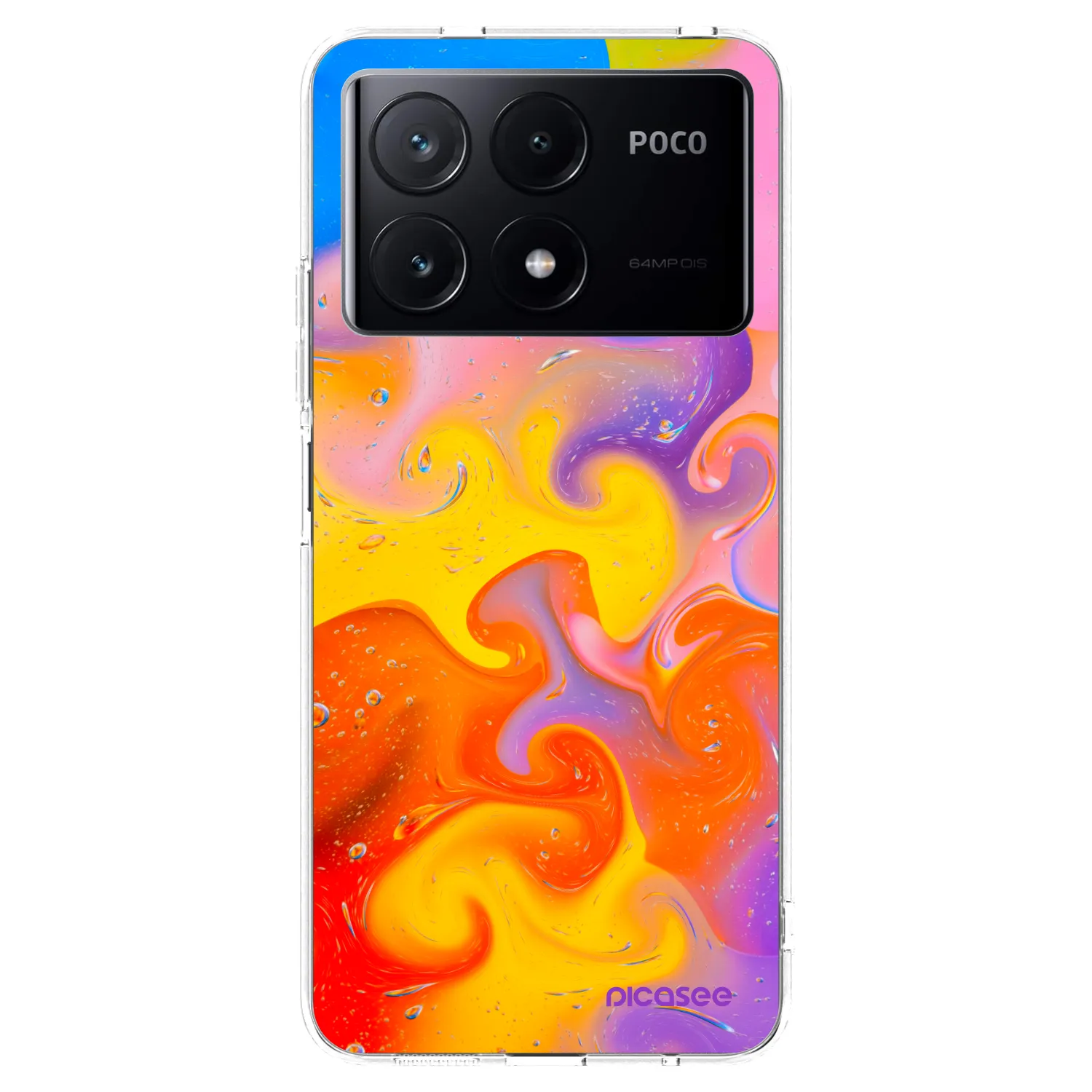 Picasee silikónový prehľadný obal pre Xiaomi Poco X6 Pro - Bubbles