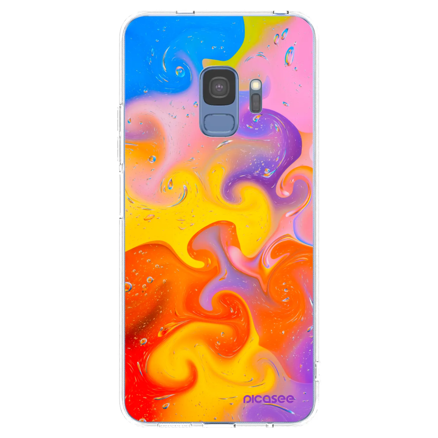 Picasee silikónový prehľadný obal pre Samsung Galaxy S9 G960F - Bubbles