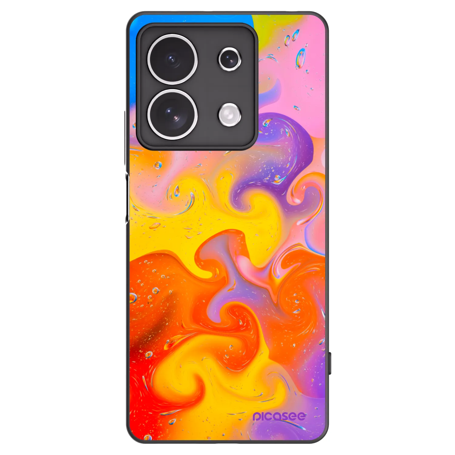 Picasee silikónový čierny obal pre Xiaomi Redmi Note 13 4G - Bubbles