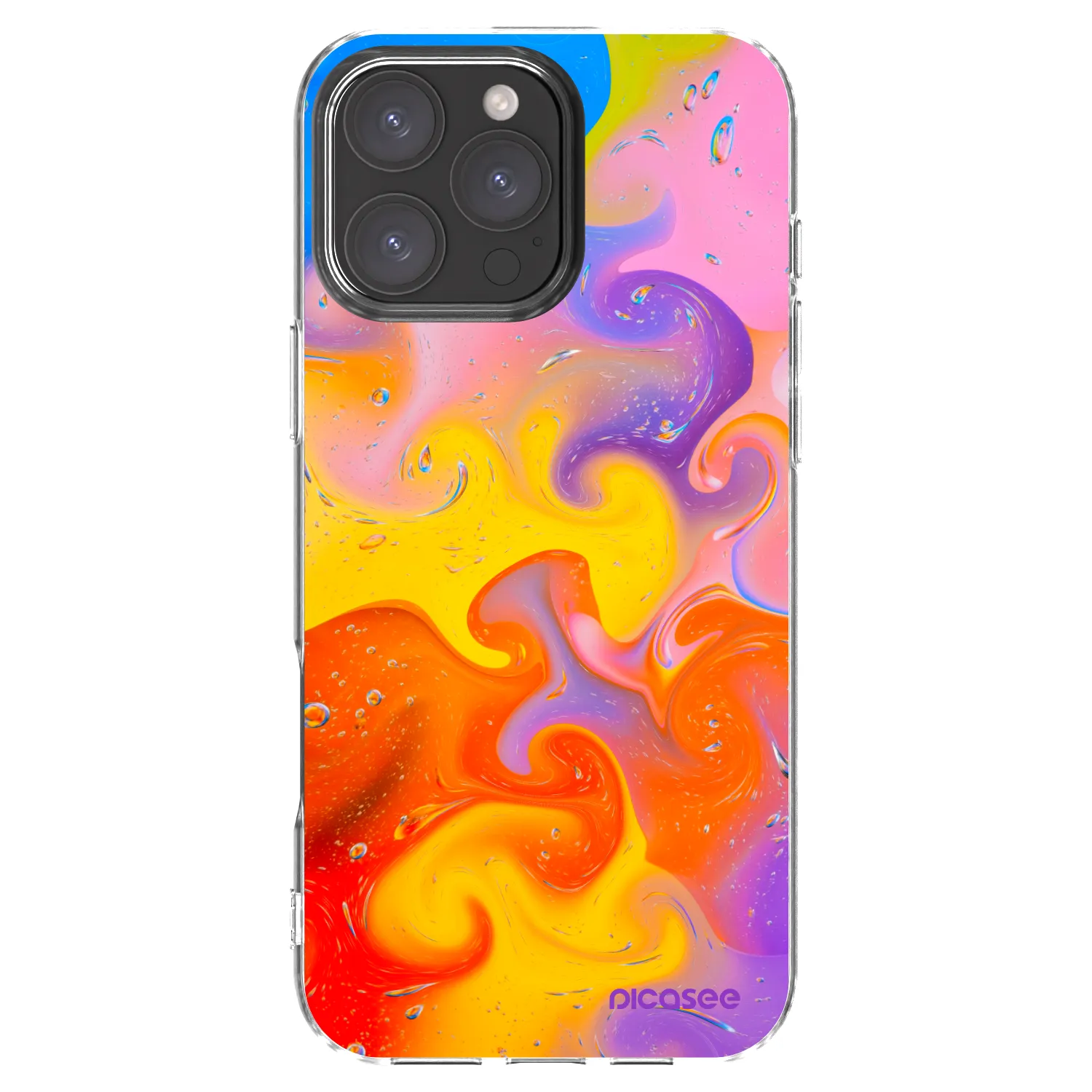 Picasee silikónový prehľadný obal pre Apple iPhone 16 Pro Max - Bubbles