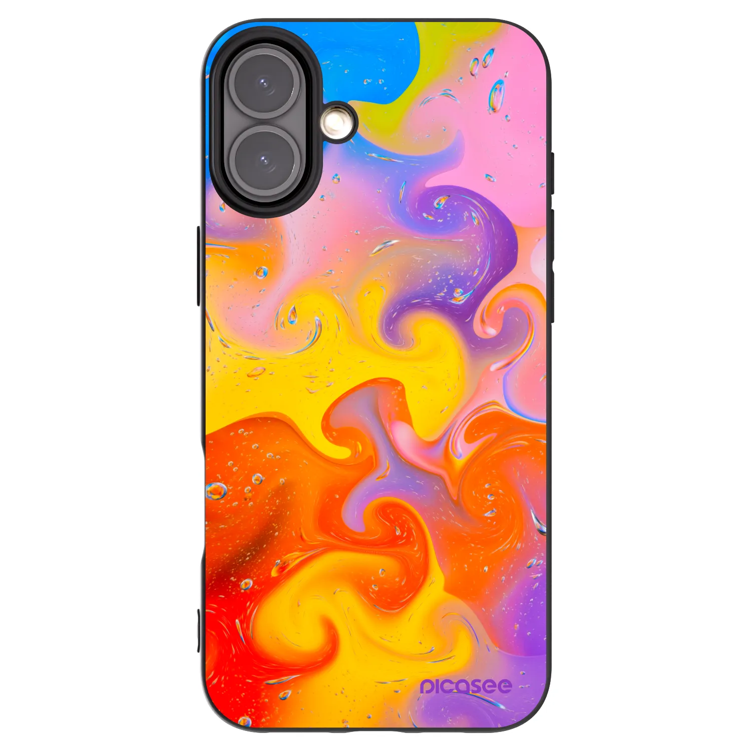 Picasee silikónový čierny obal pre Apple iPhone 16 Plus - Bubbles