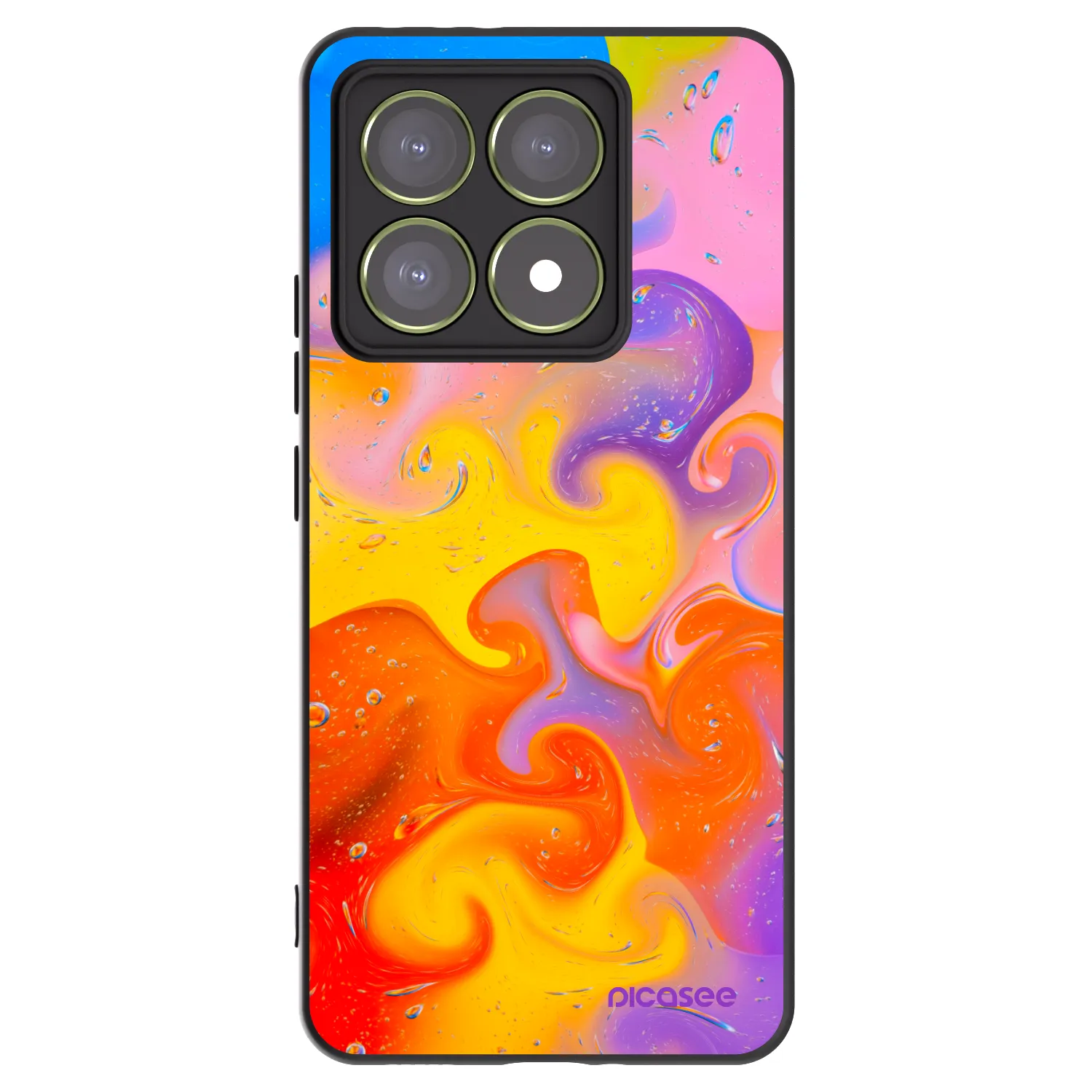 Picasee silikónový čierny obal pre Xiaomi 14T - Bubbles