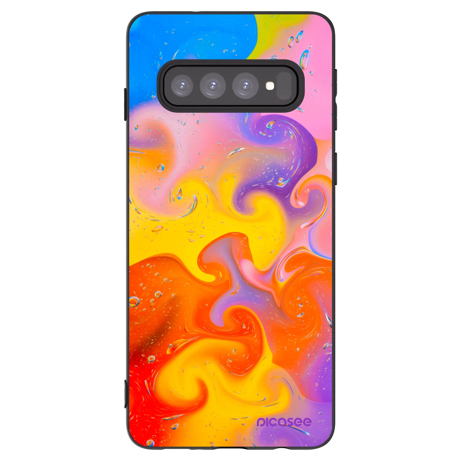 Picasee silikónový čierny obal pre Samsung Galaxy S10 G973 - Bubbles