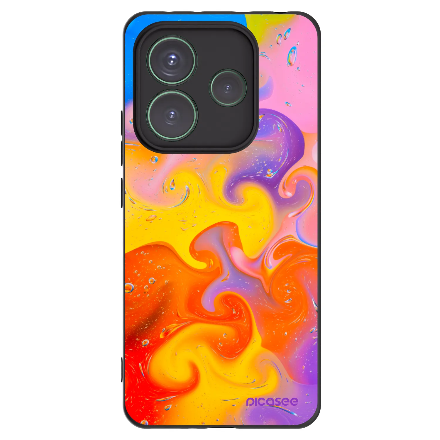 Silikónový čierny obal pre Xiaomi Redmi Note 14 5G - Bubbles