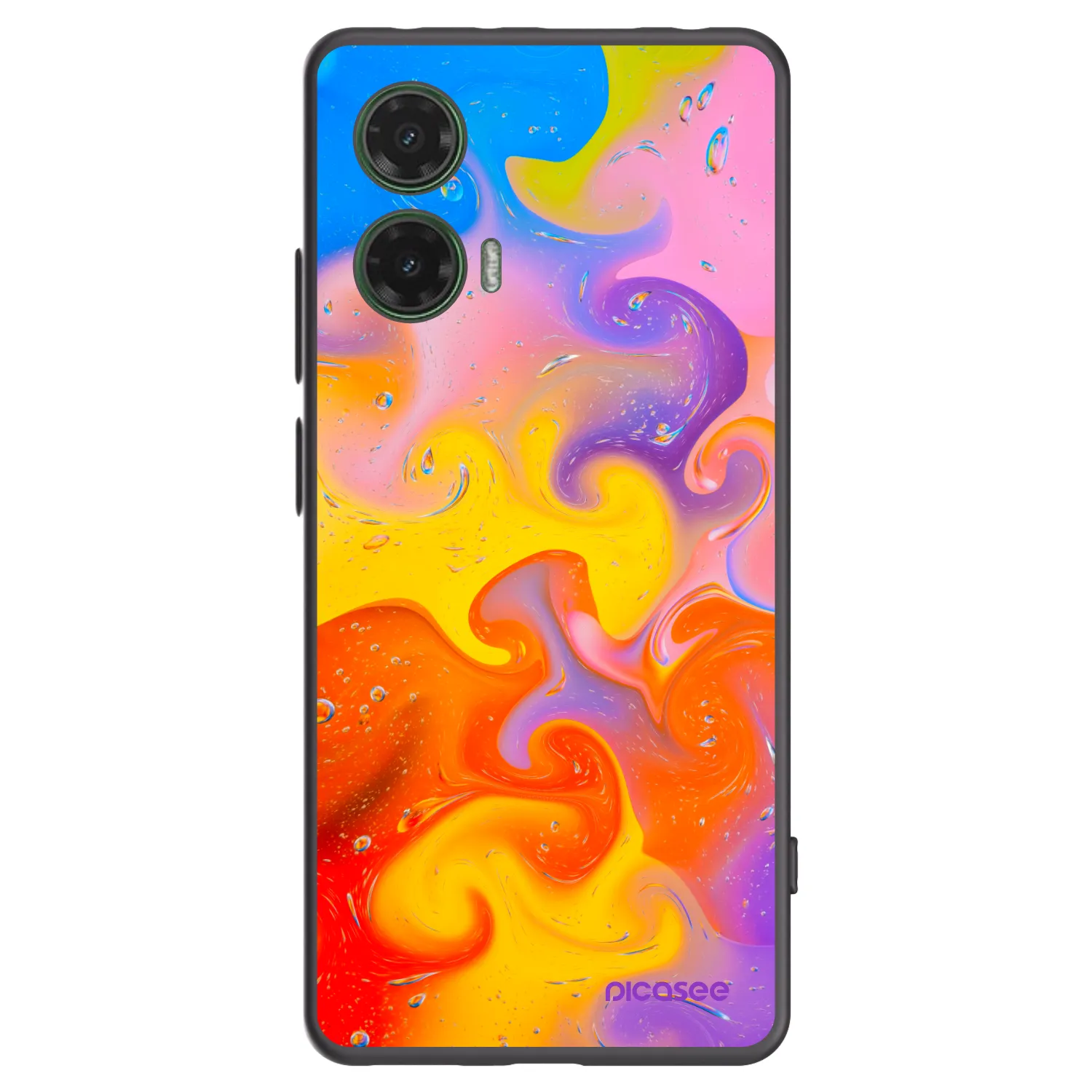 Picasee silikónový čierny obal pre Motorola Moto G35 5G - Bubbles