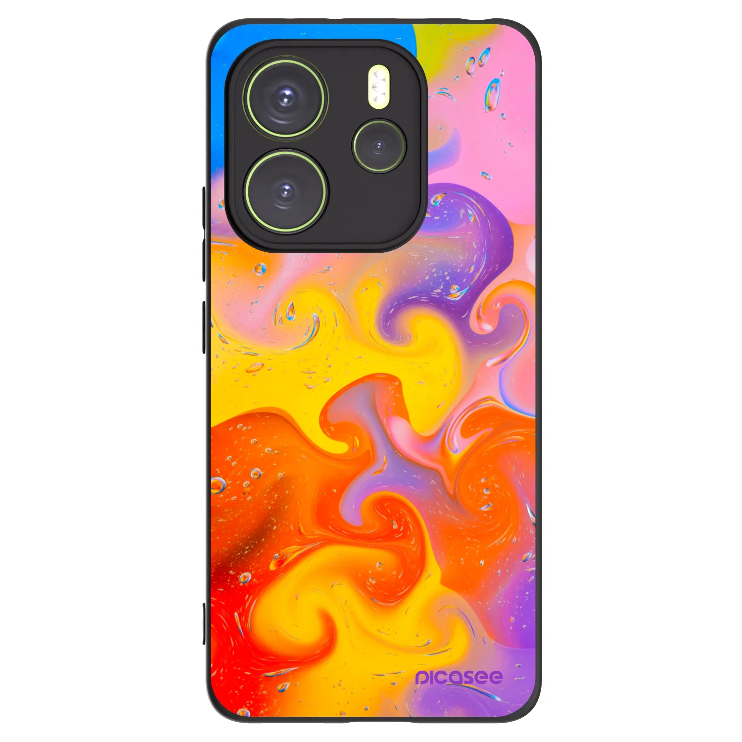 Picasee silikónový čierny obal pre Xiaomi Redmi Note 14 4G - Bubbles