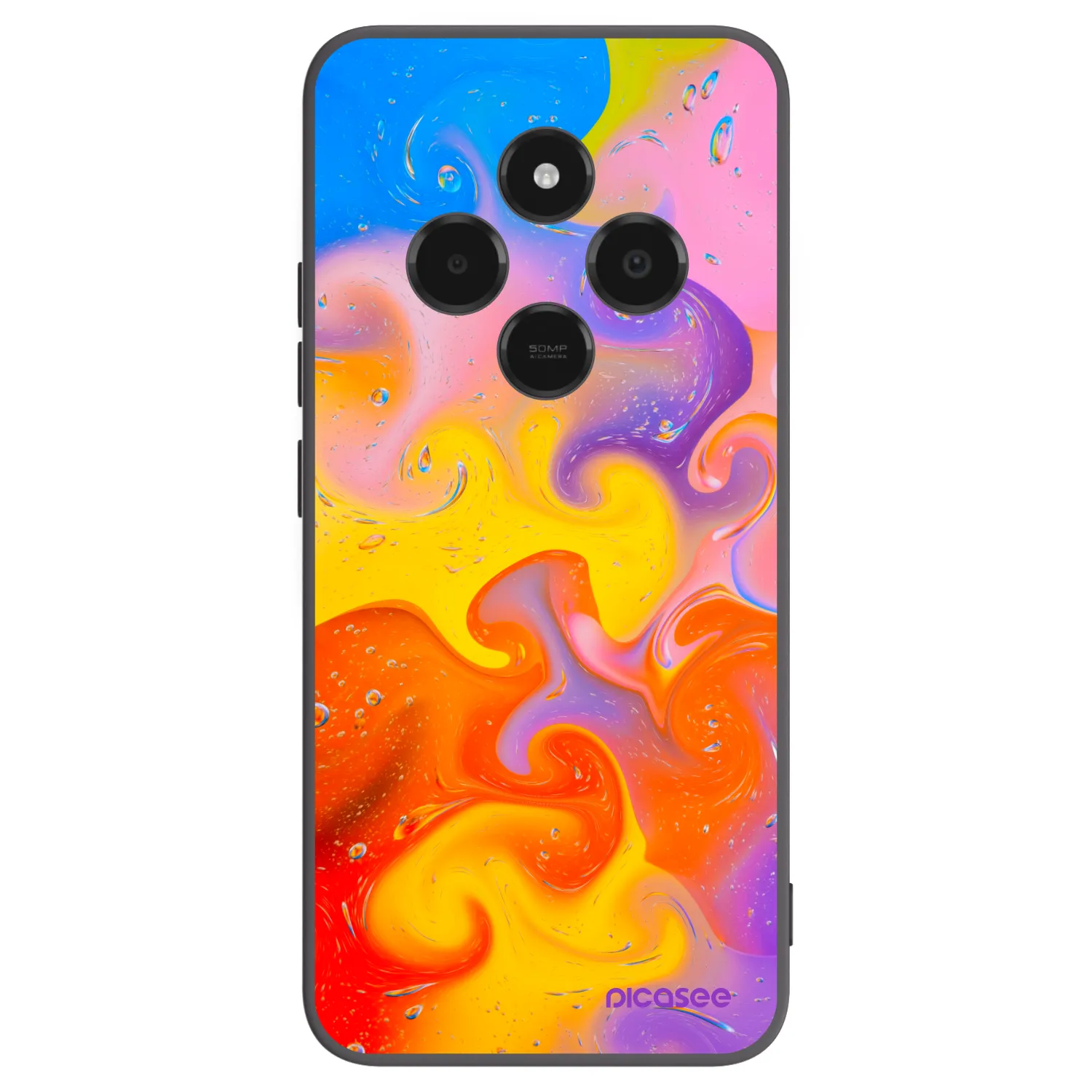 Picasee silikónový čierny obal pre Xiaomi Poco C75 - Bubbles