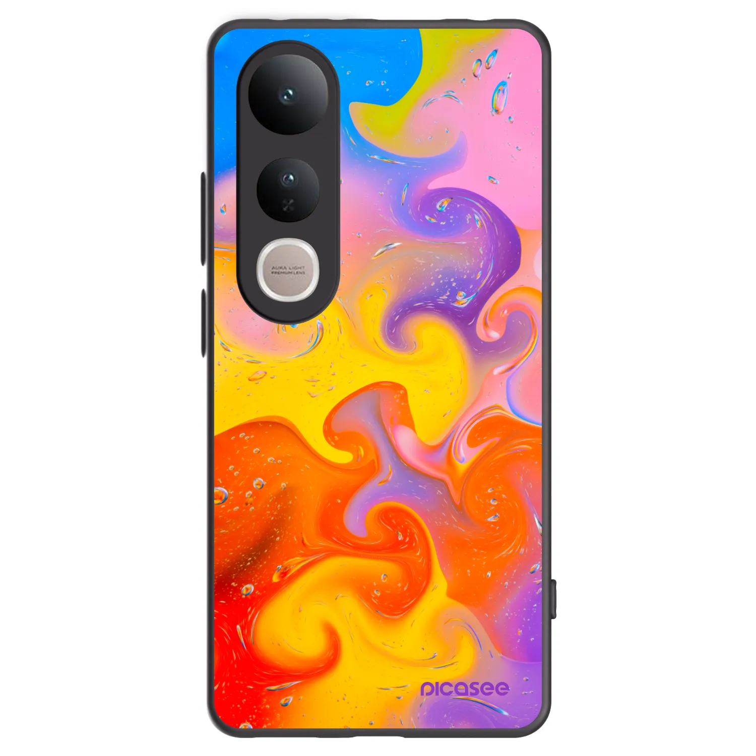 Silikónový čierny obal pre Vivo V50 Lite 5G - Bubbles