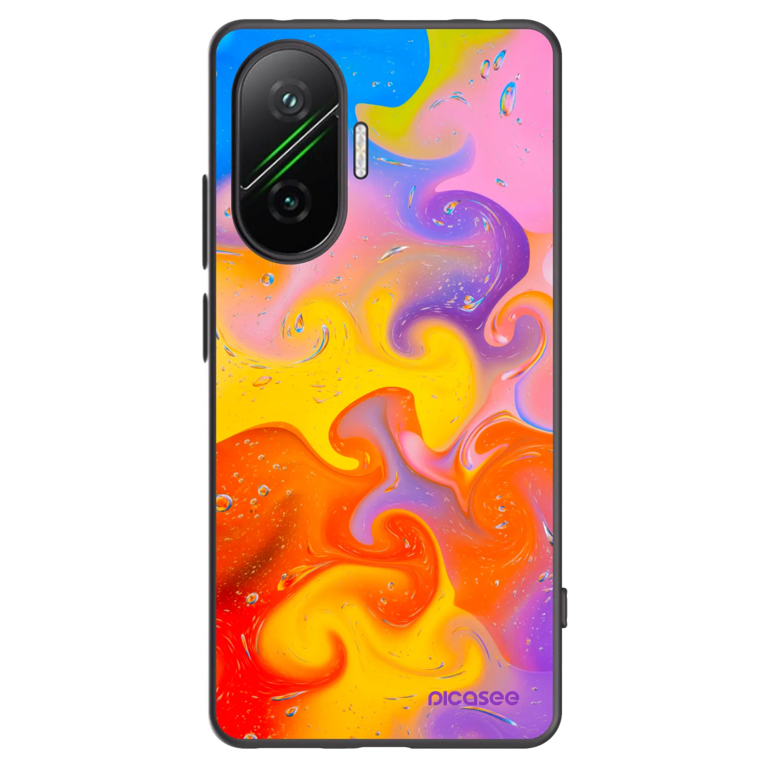 Silikónový čierny obal pre Xiaomi Poco F7 5G - Bubbles