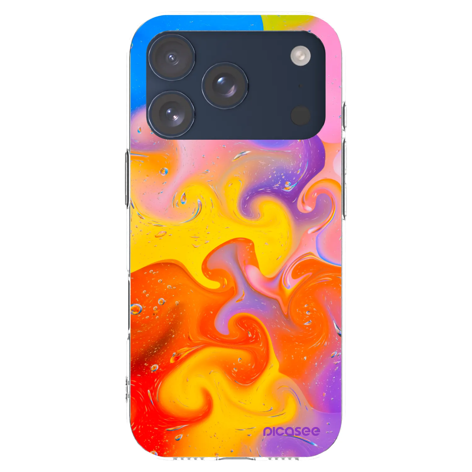 Picasee silikónový prehľadný obal pre Apple iPhone 17 Pro - Bubbles