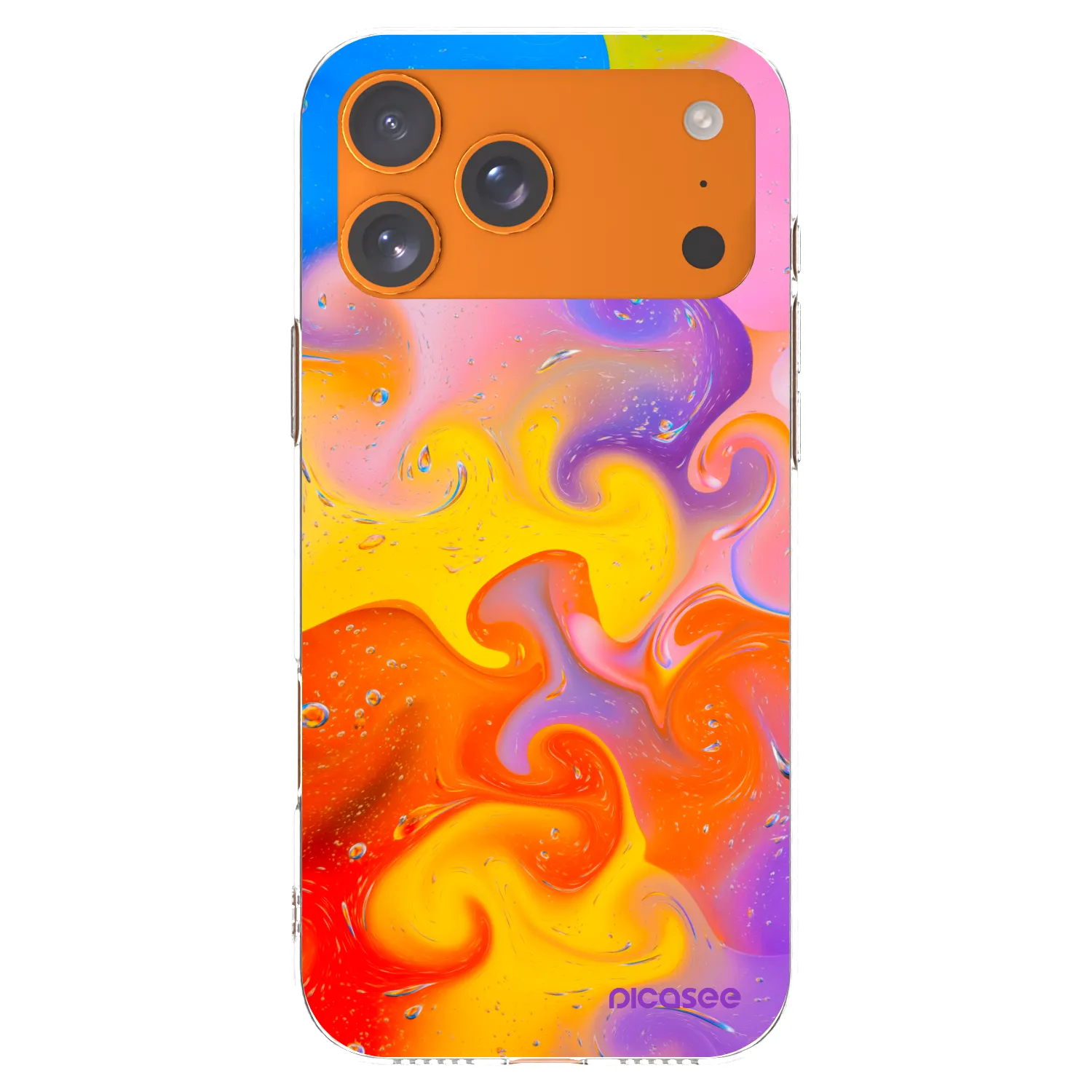 Picasee silikónový prehľadný obal pre Apple iPhone 17 Pro Max - Bubbles