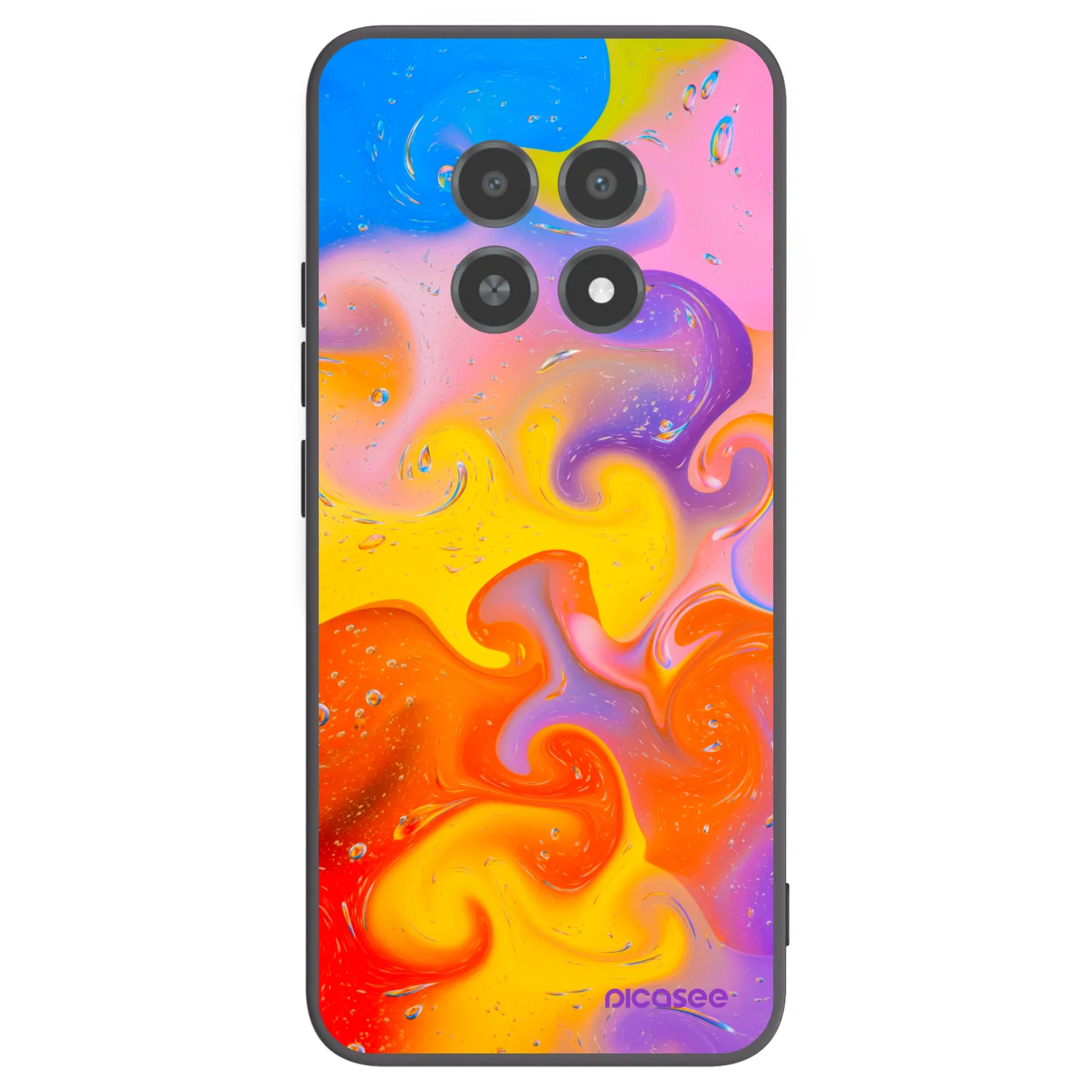 Picasee silikónový čierny obal pre Realme 12X - Bubbles