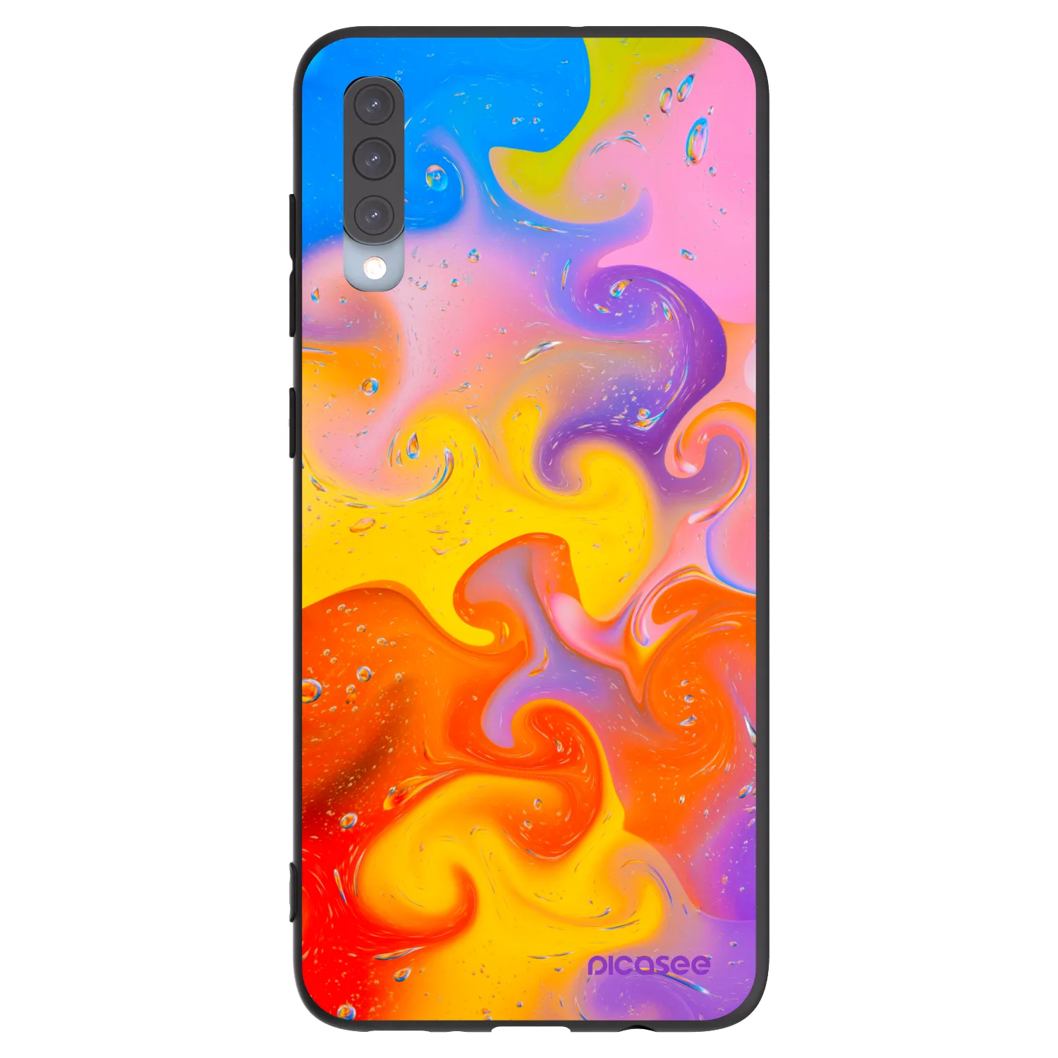 Picasee silikónový čierny obal pre Samsung Galaxy A70 A705F - Bubbles