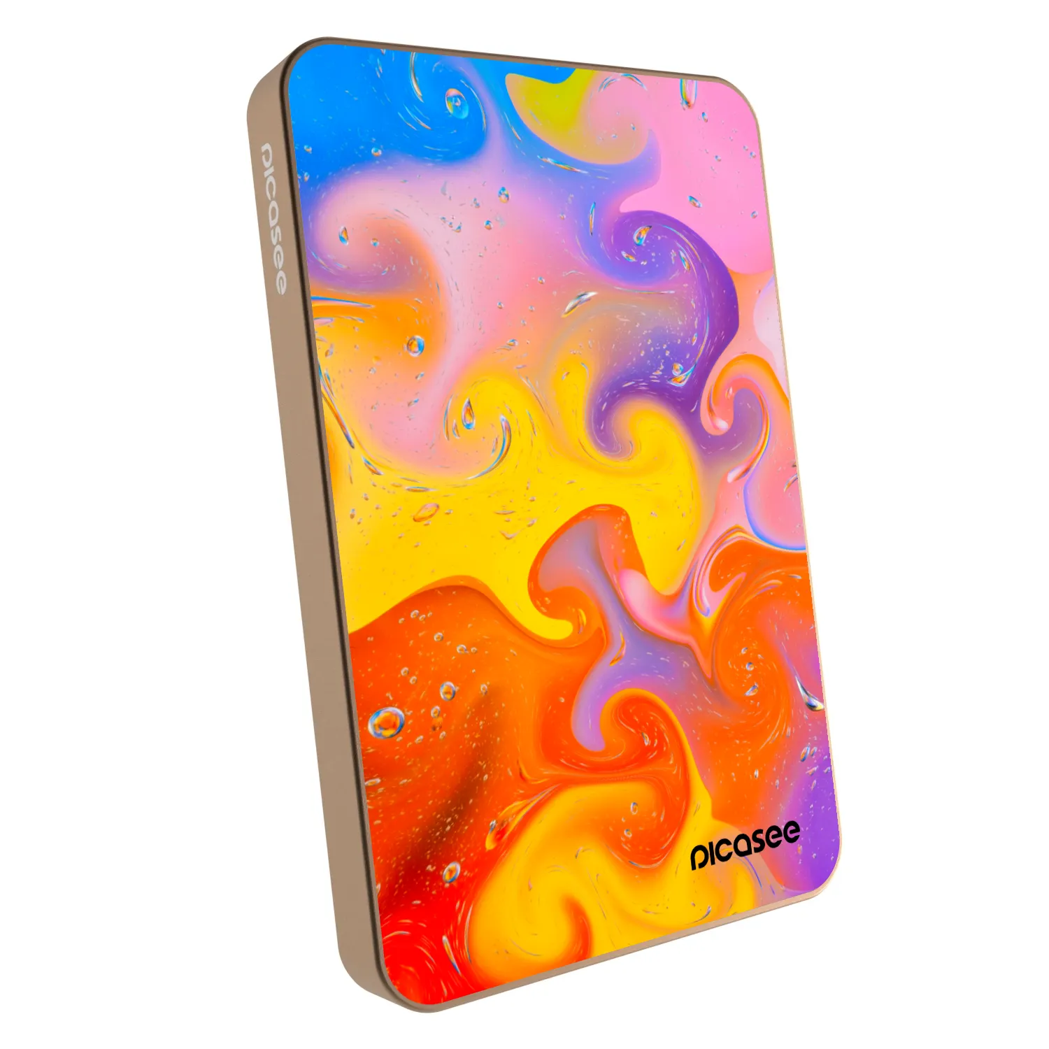 Picasee Powerbanka s MagSafe 5 000 mAh Zlatá - Bubbles