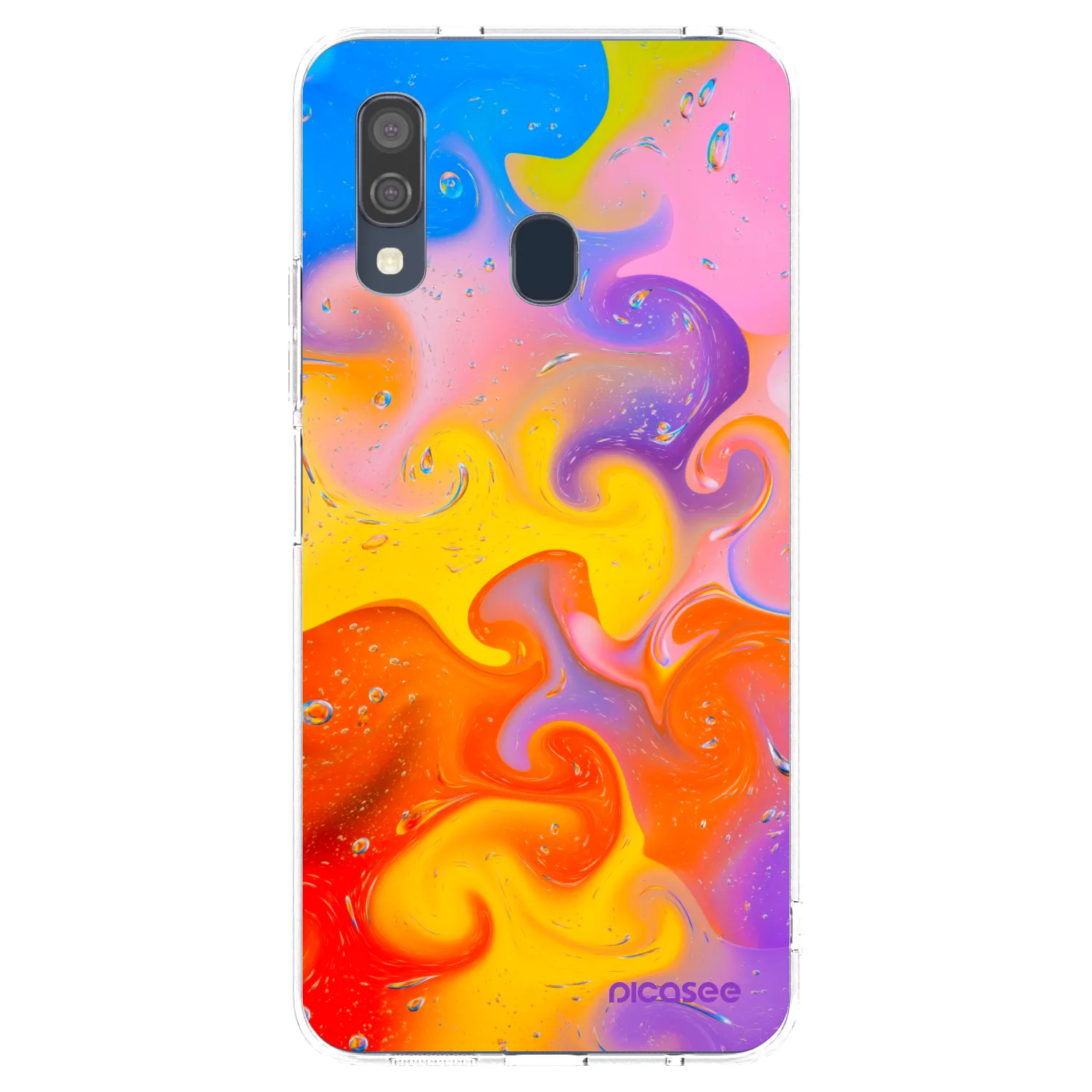 Picasee silikónový prehľadný obal pre Samsung Galaxy A40 A405F - Bubbles