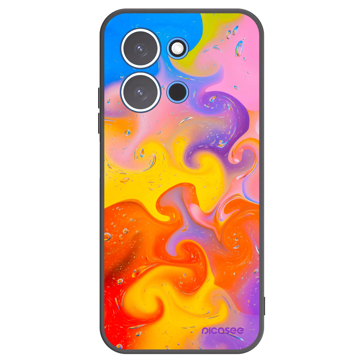 Silikónový čierny obal pre Xiaomi Redmi 15C 4G - Bubbles