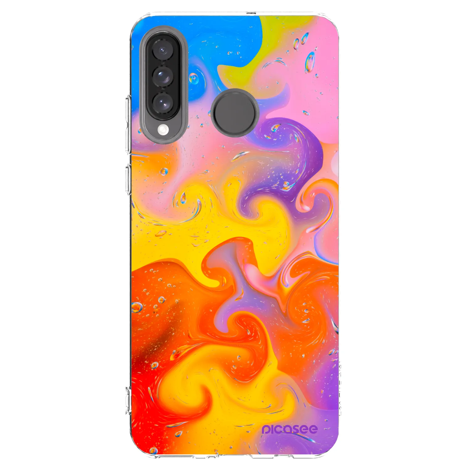 Picasee silikónový prehľadný obal pre Huawei P30 Lite - Bubbles