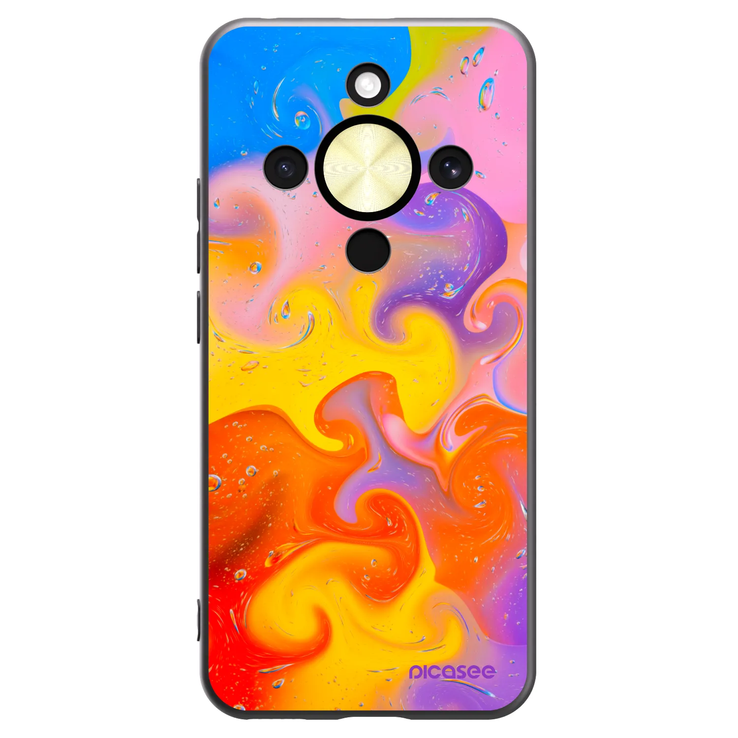 Picasee silikónový čierny obal pre Honor Magic8 Lite 5G - Bubbles