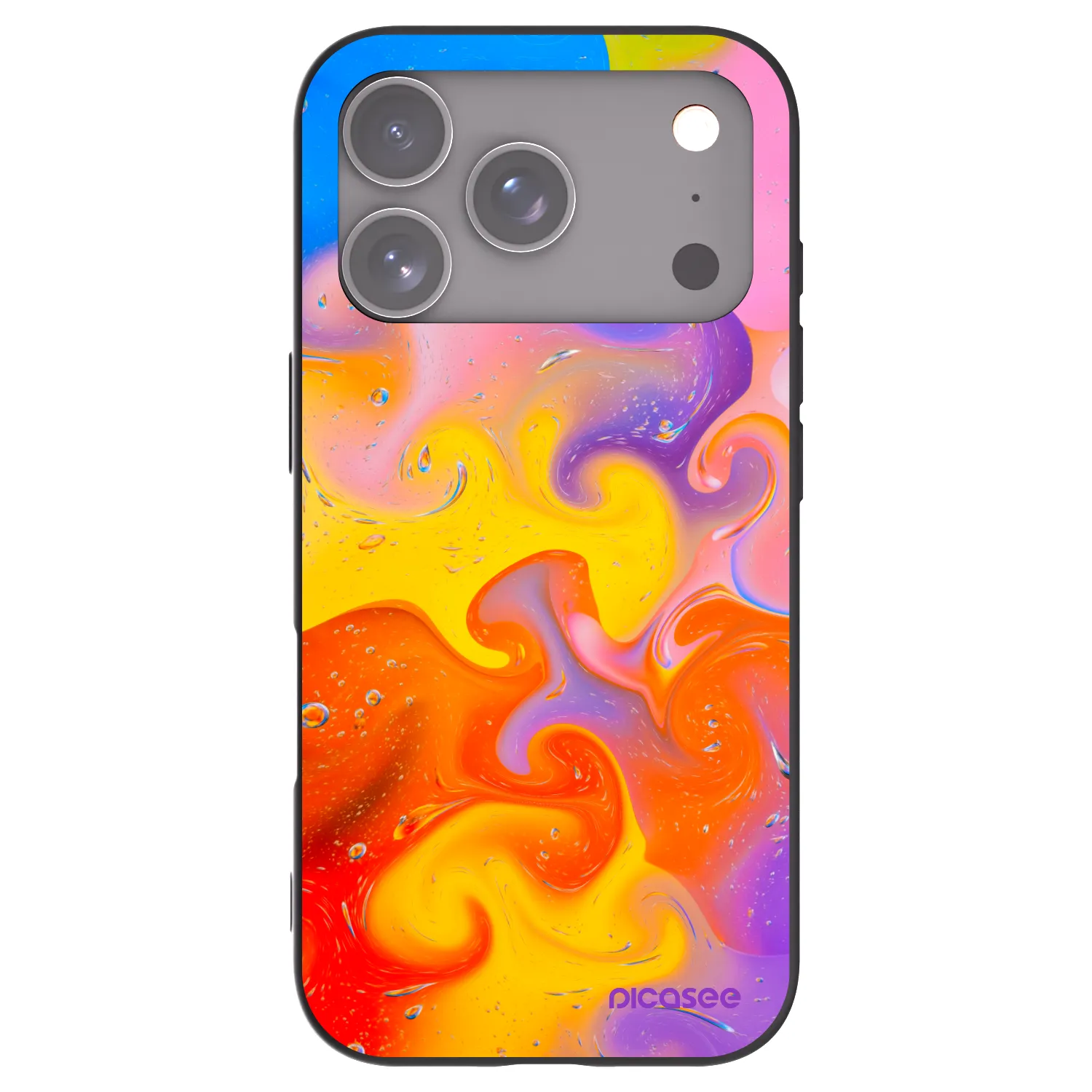 Picasee silikónový čierny obal pre Apple iPhone 18 Pro - Bubbles