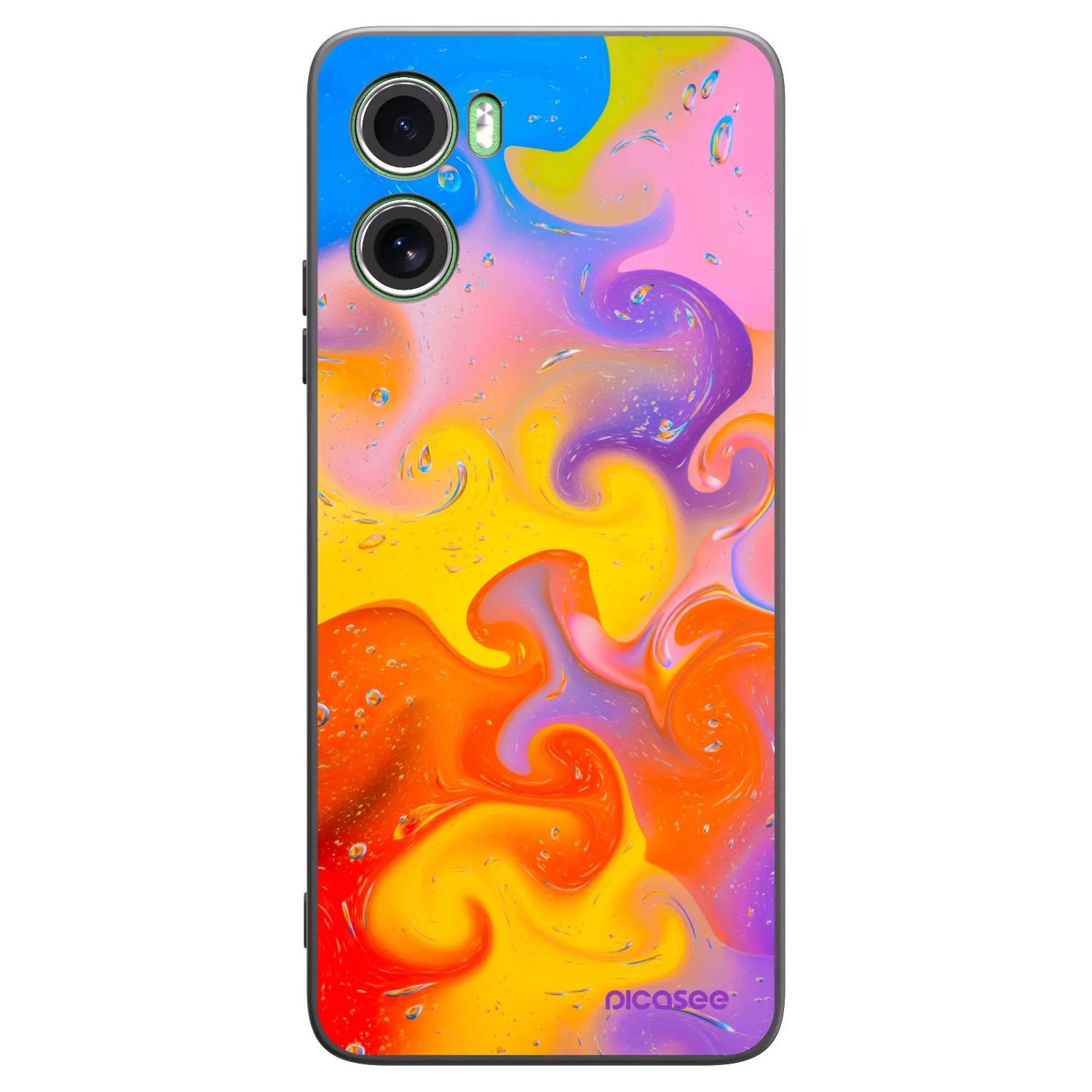 Picasee silikónový čierny obal pre Motorola Moto G06 - Bubbles
