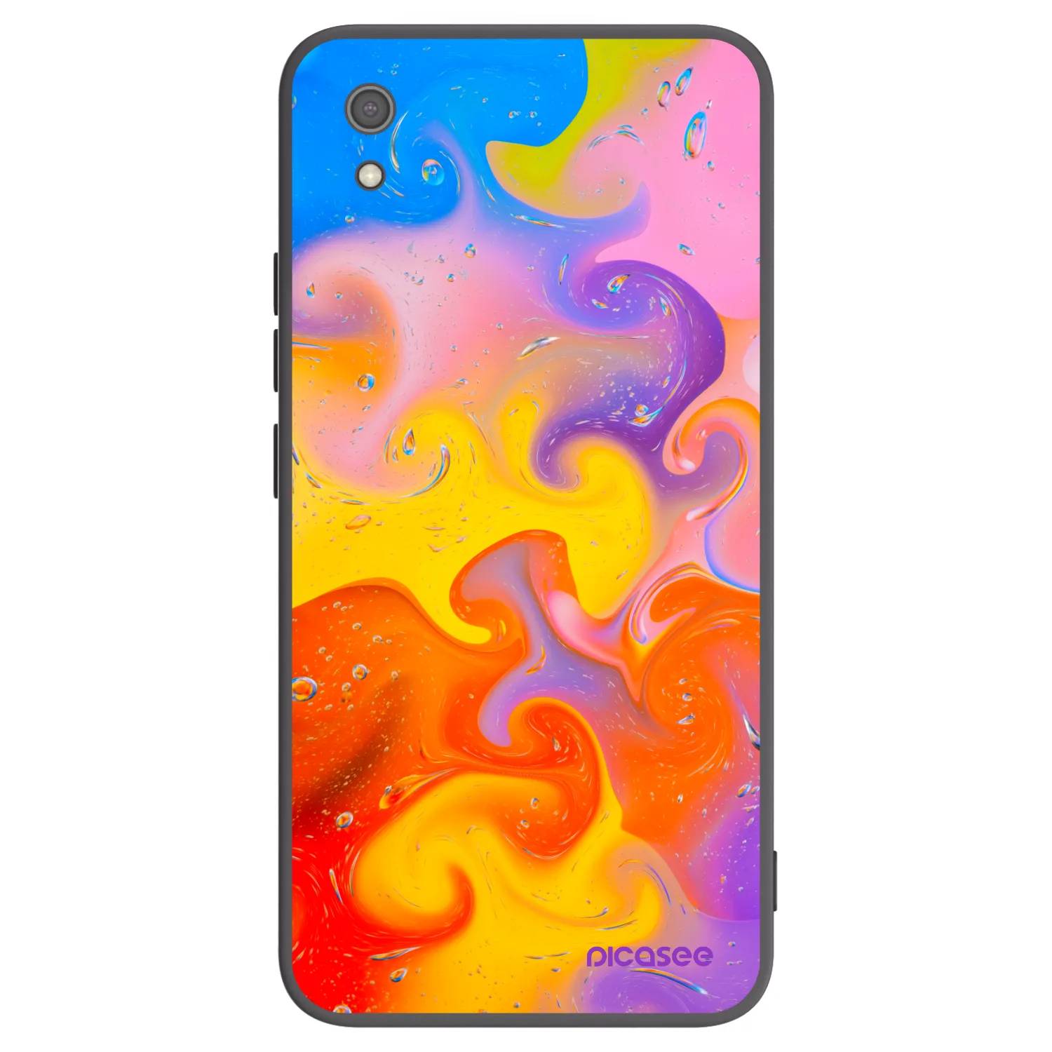 Picasee silikónový čierny obal pre Xiaomi Redmi 7A - Bubbles
