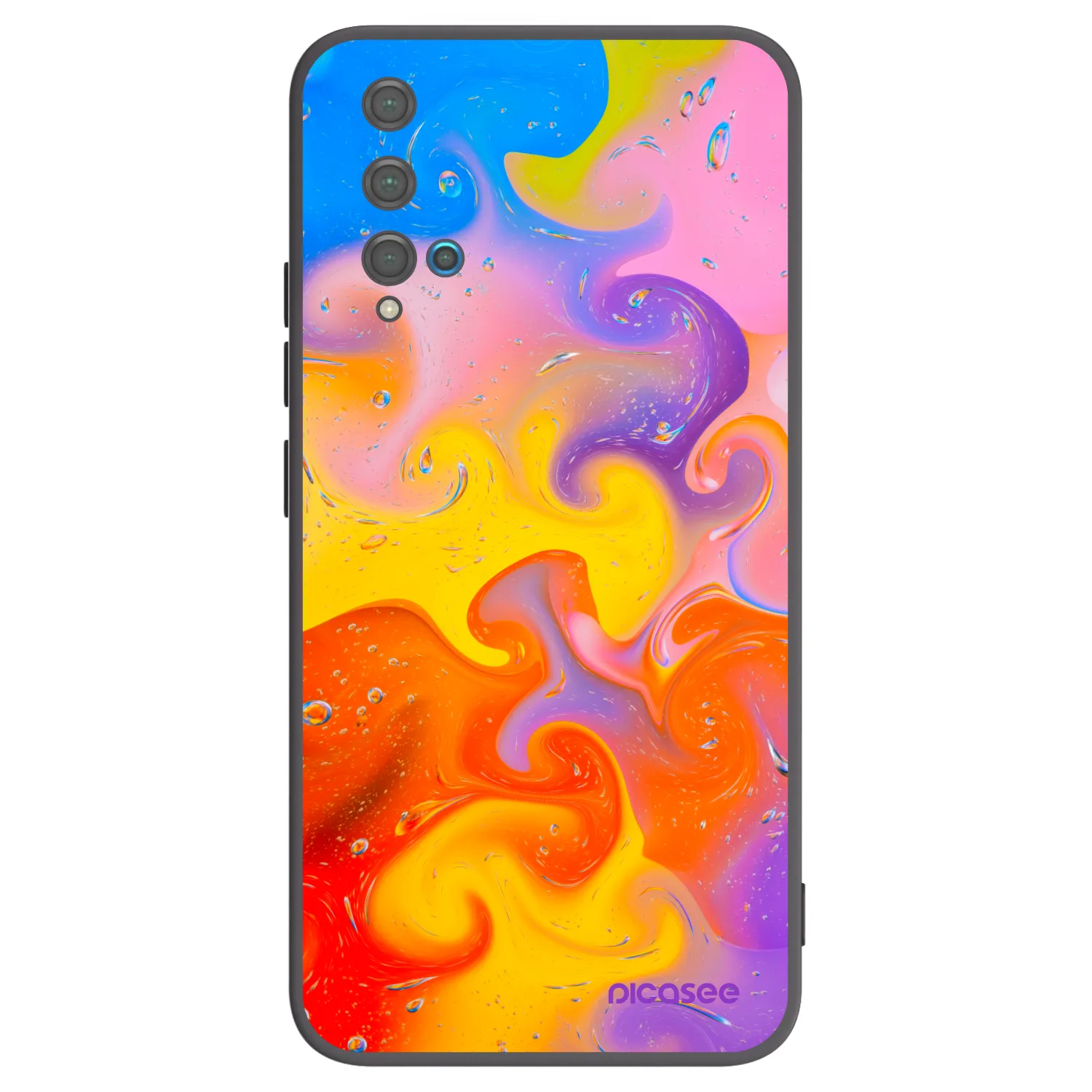 Picasee silikónový čierny obal pre Huawei Nova 5T - Bubbles