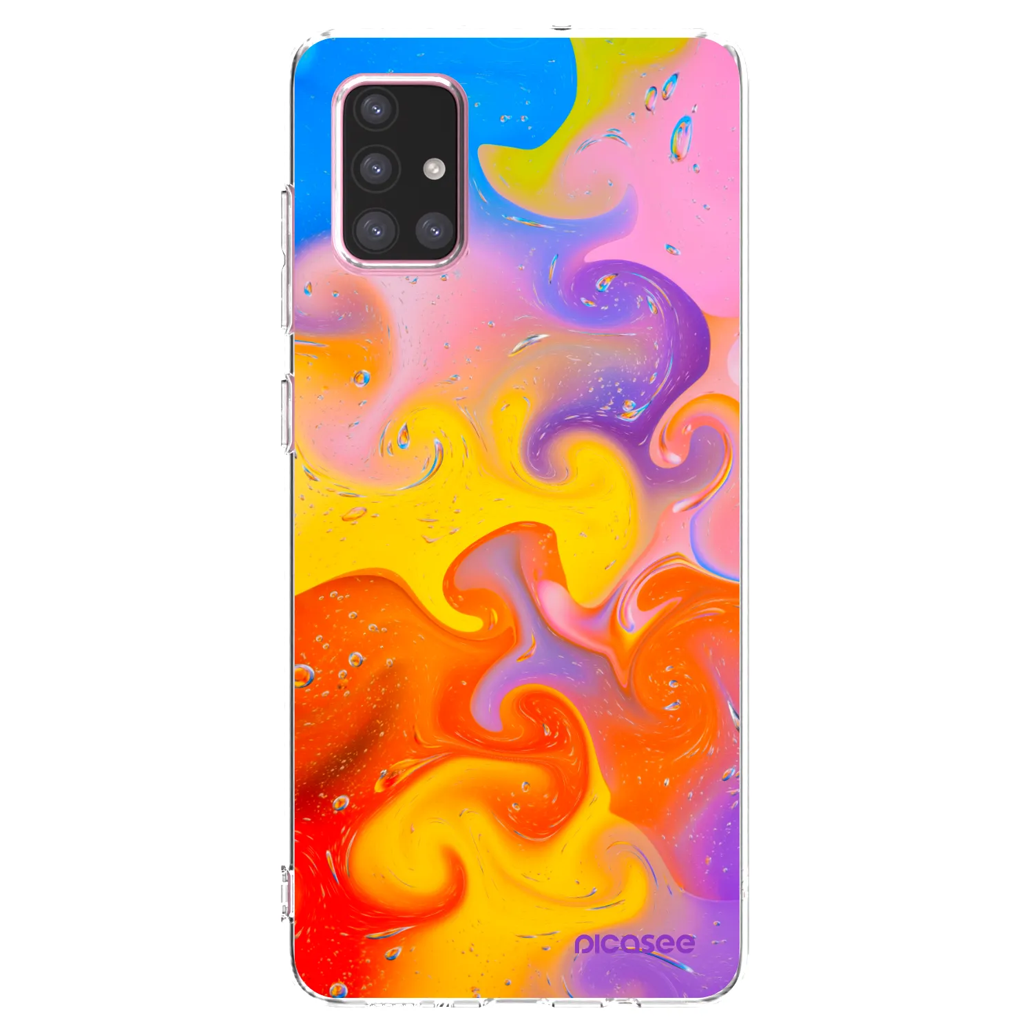 Picasee silikónový prehľadný obal pre Samsung Galaxy A71 A715F - Bubbles