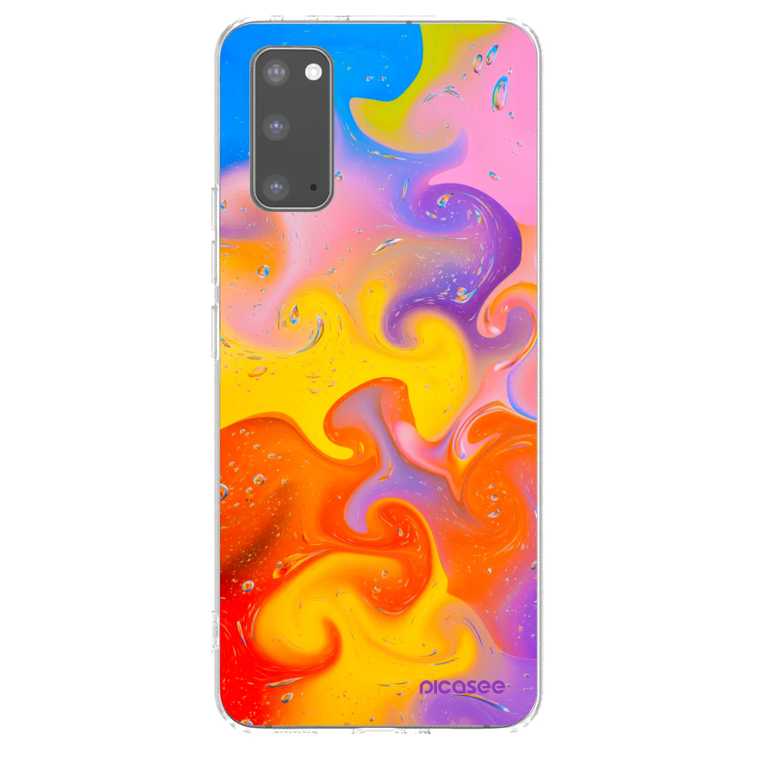 Picasee silikónový prehľadný obal pre Samsung Galaxy S20 G980F - Bubbles