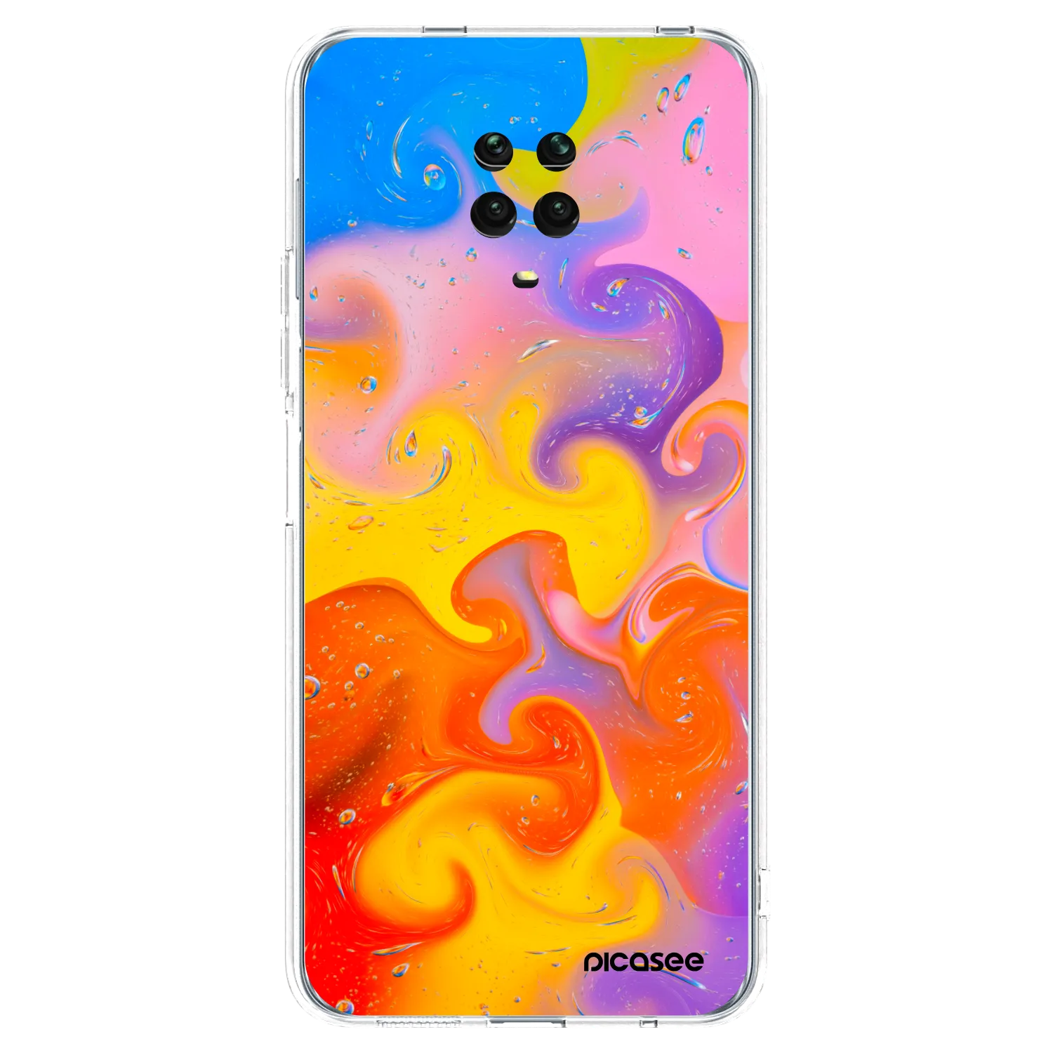 Picasee silikónový prehľadný obal pre Xiaomi Redmi Note 9S - Bubbles