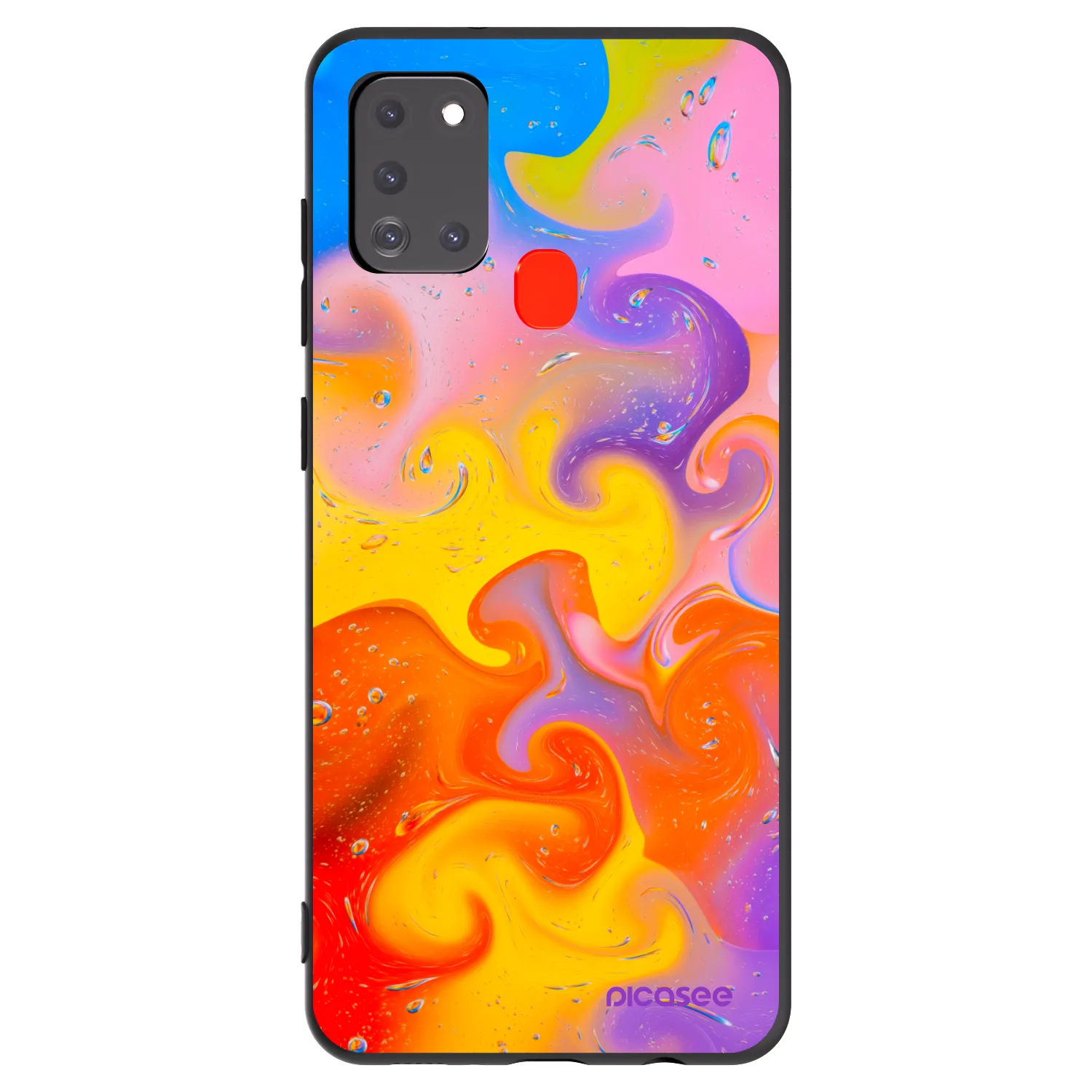 Picasee silikónový čierny obal pre Samsung Galaxy A21s - Bubbles